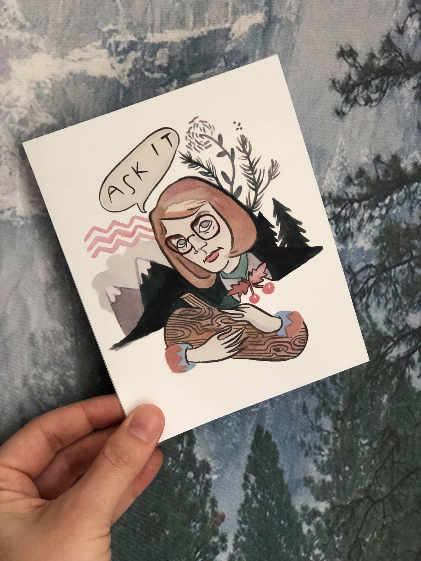 Log Lady Quirky Blank Card