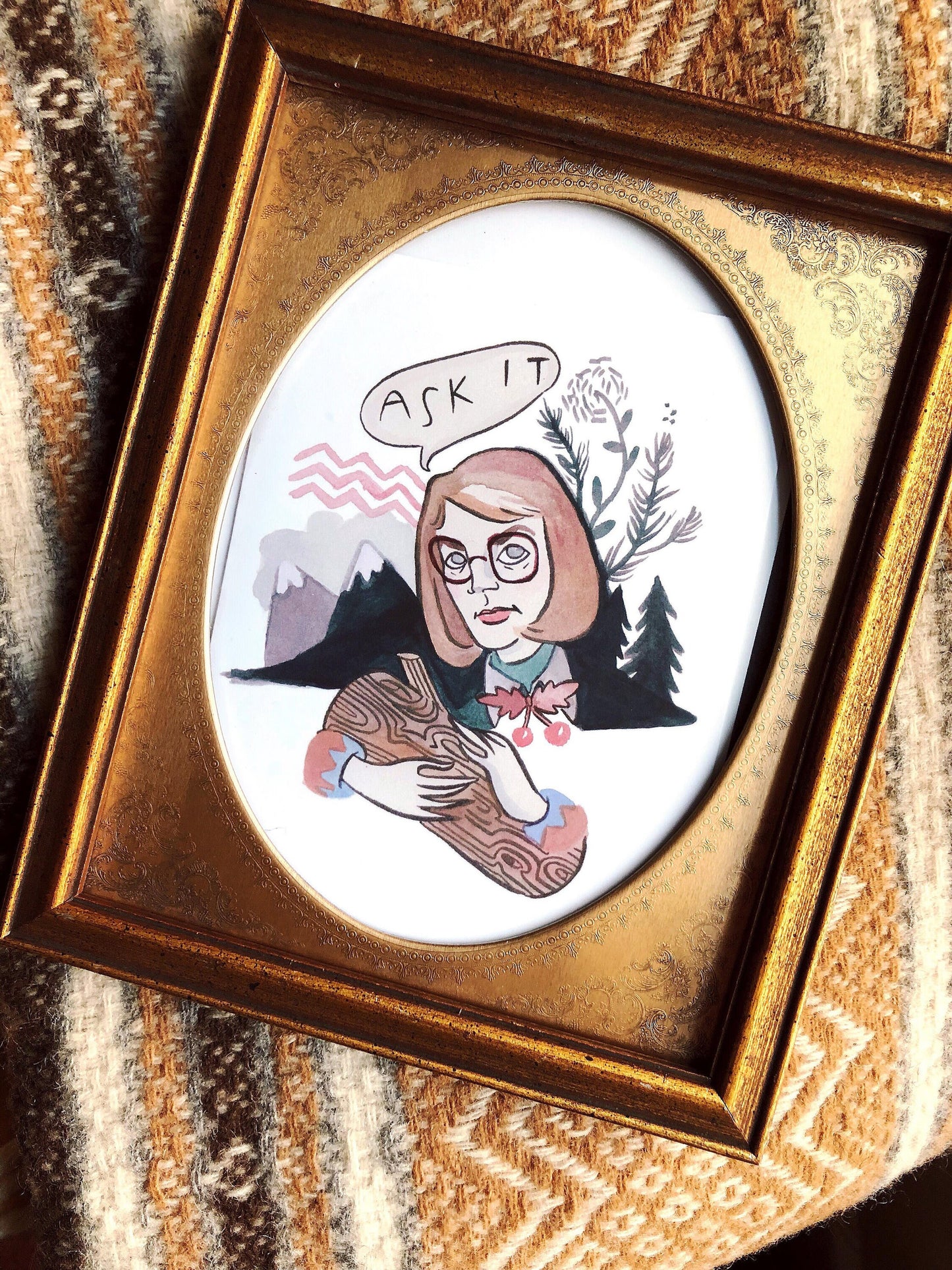 Log Lady Quirky Blank Card