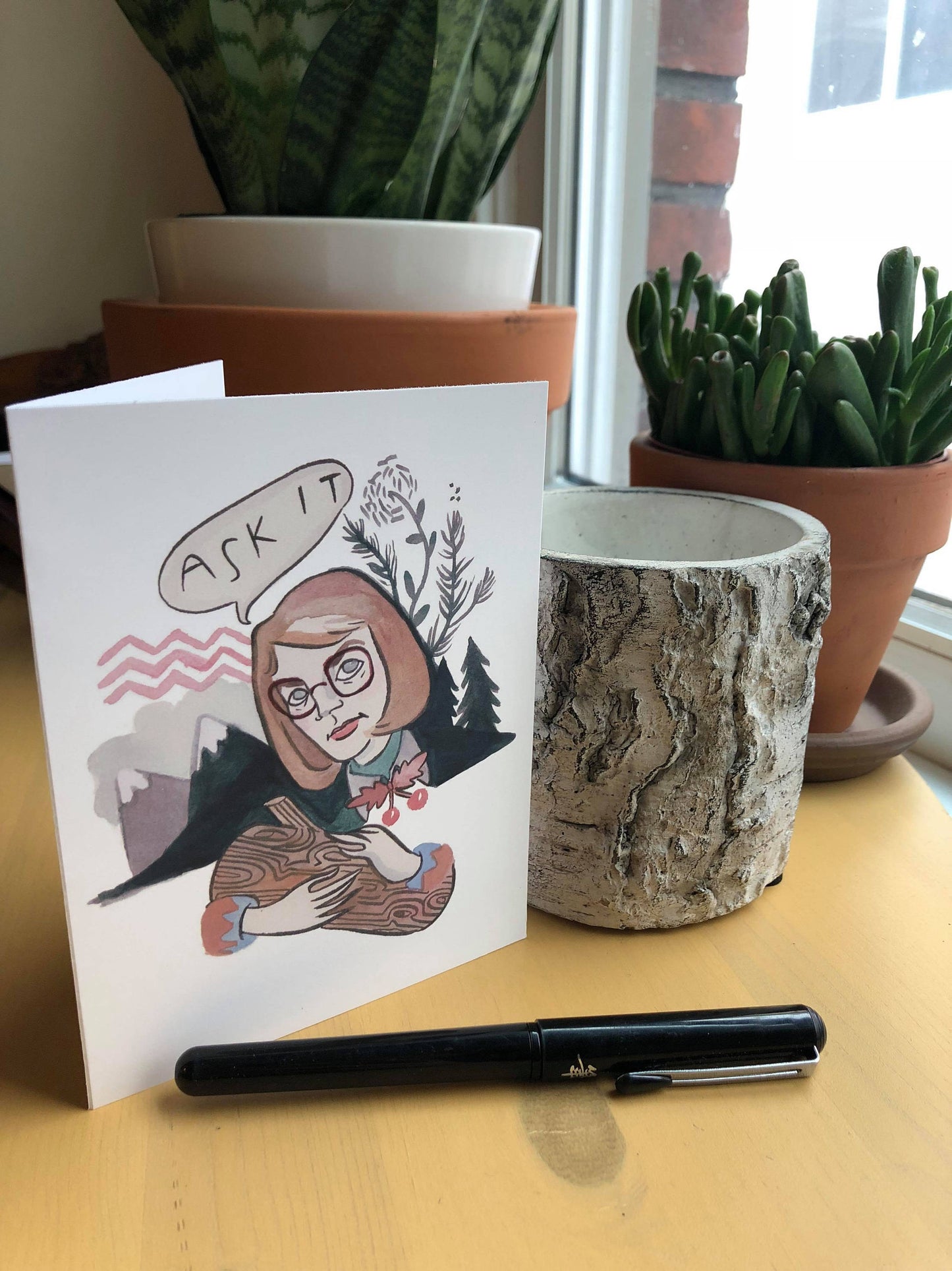 Log Lady Quirky Blank Card