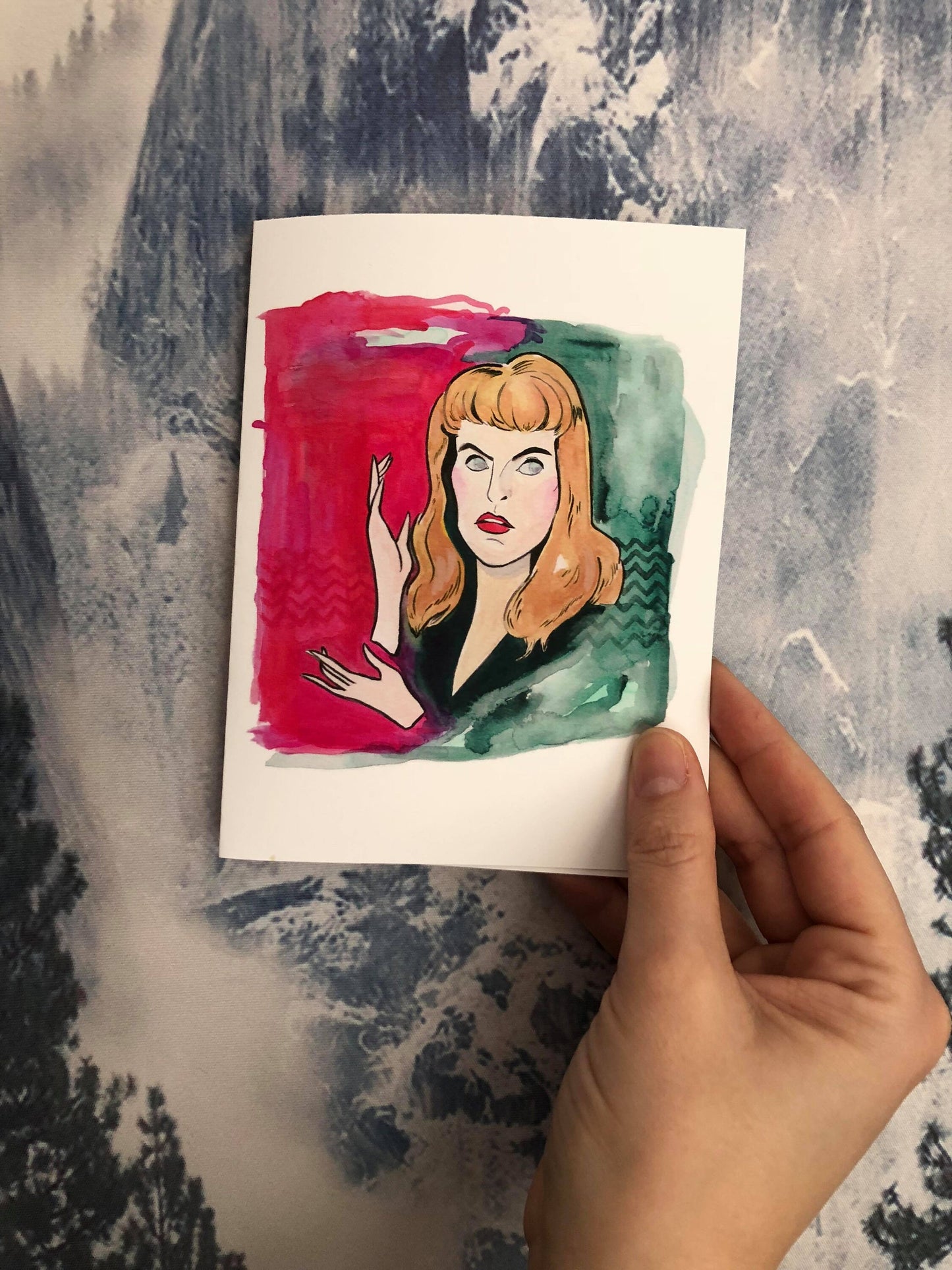 Meanwhile Laura Palmer watercolor blank card