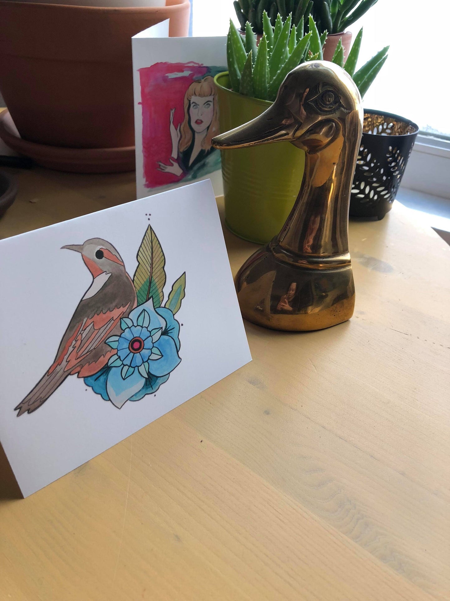 Blue Rose Twin Peaks themed greeting card