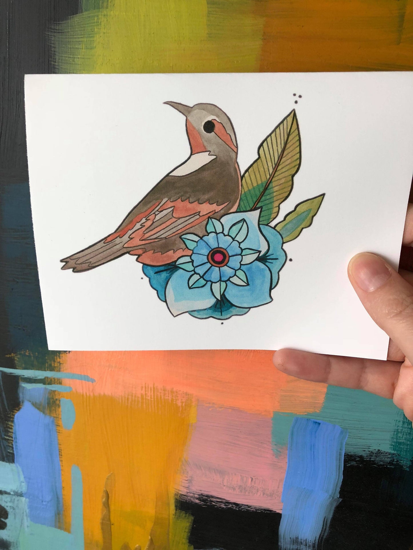 Blue Rose Twin Peaks themed greeting card