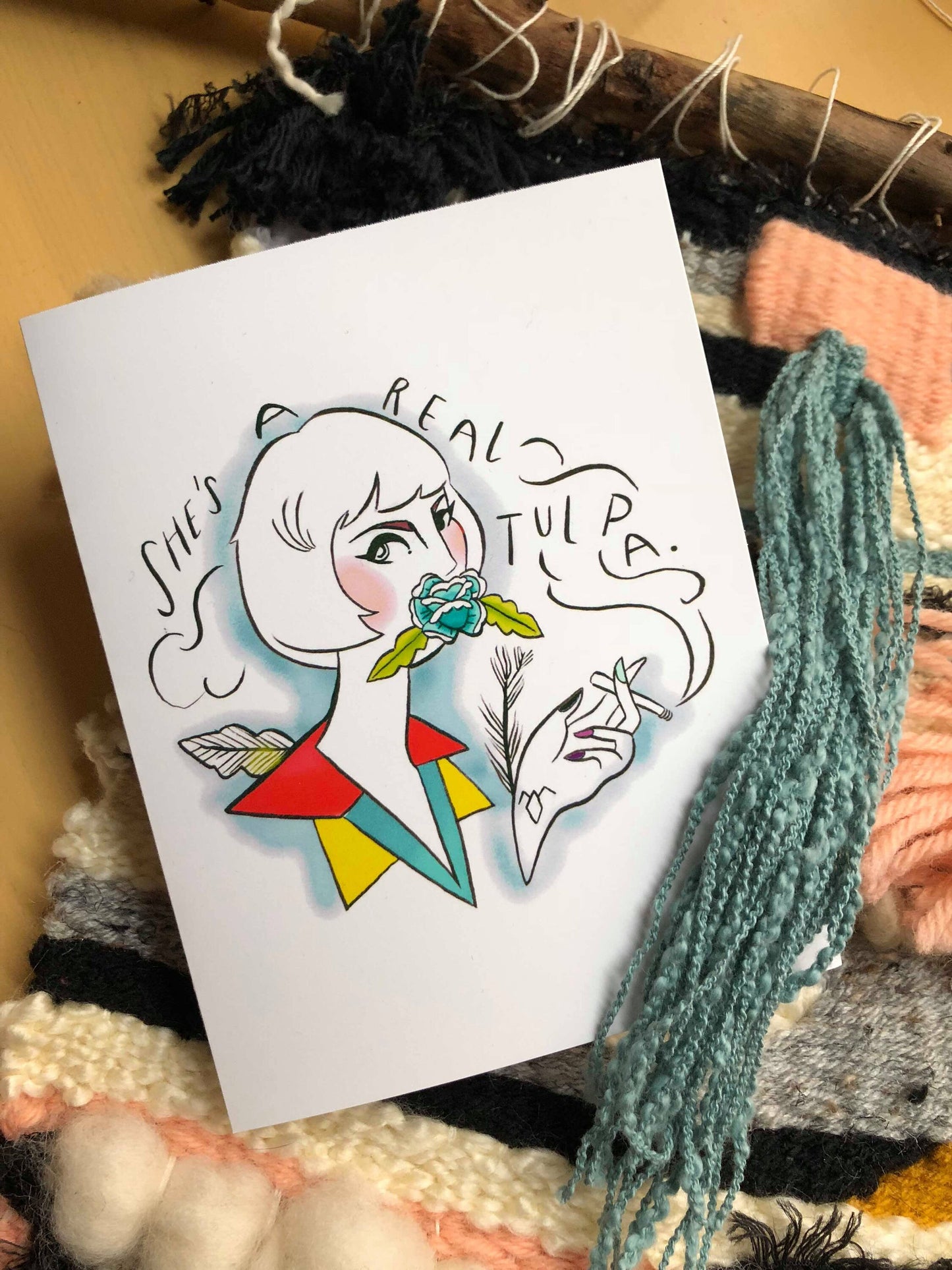 She's a real tulpa twin peaks fan greeting card