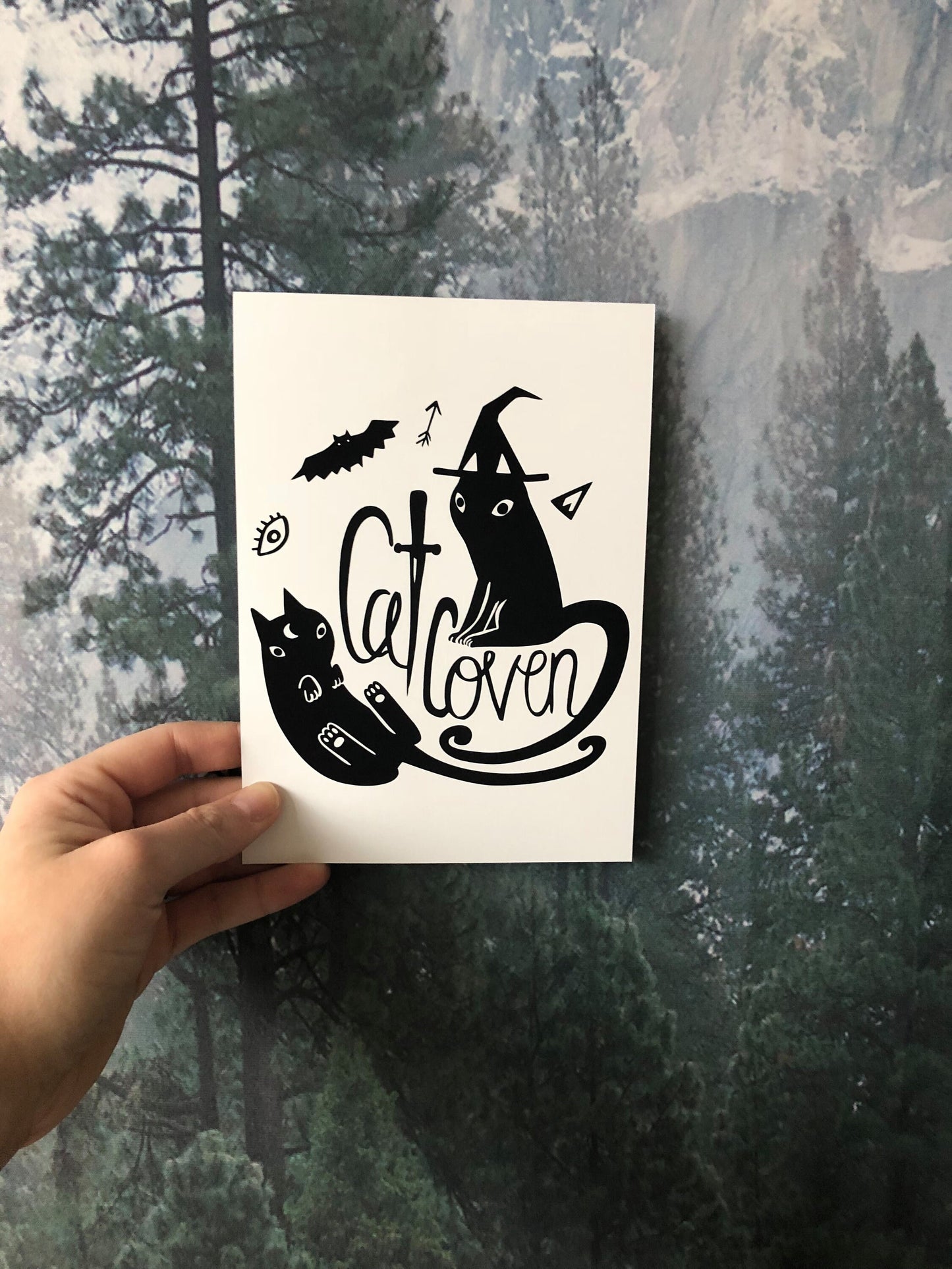 Cat Coven large 5x7 art print