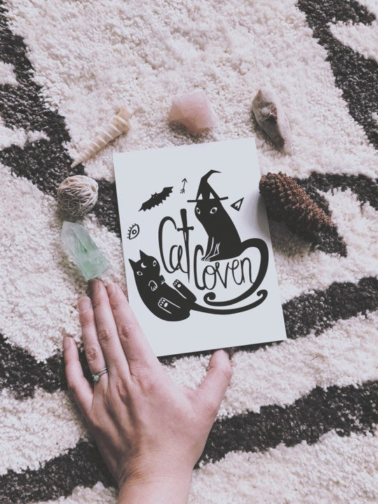 Cat Coven large 5x7 art print