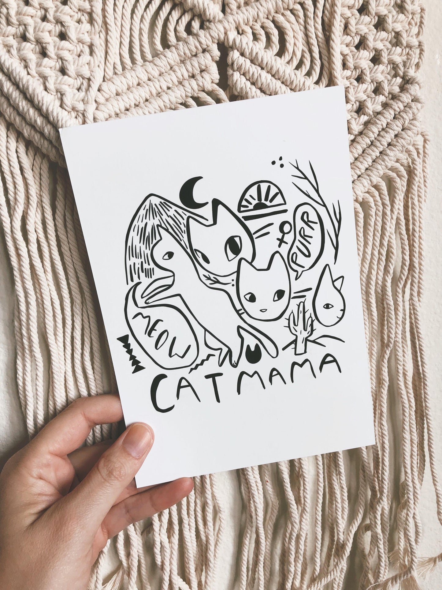 Cat mama mini print