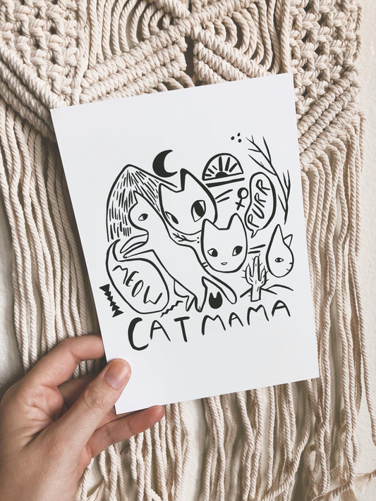 Cat mama mini print