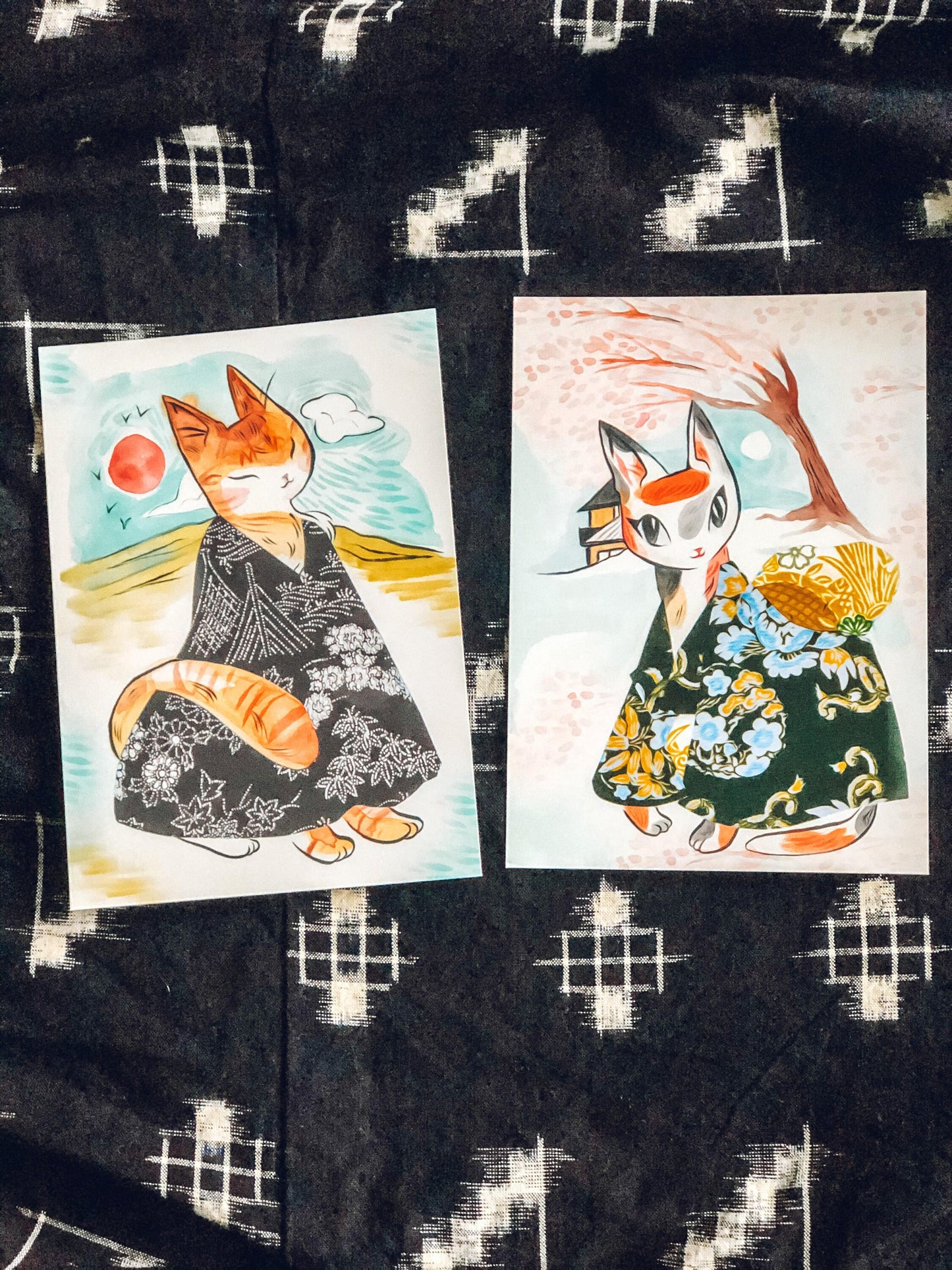 Yuzuki and Yoko 5x7  mini cat prints