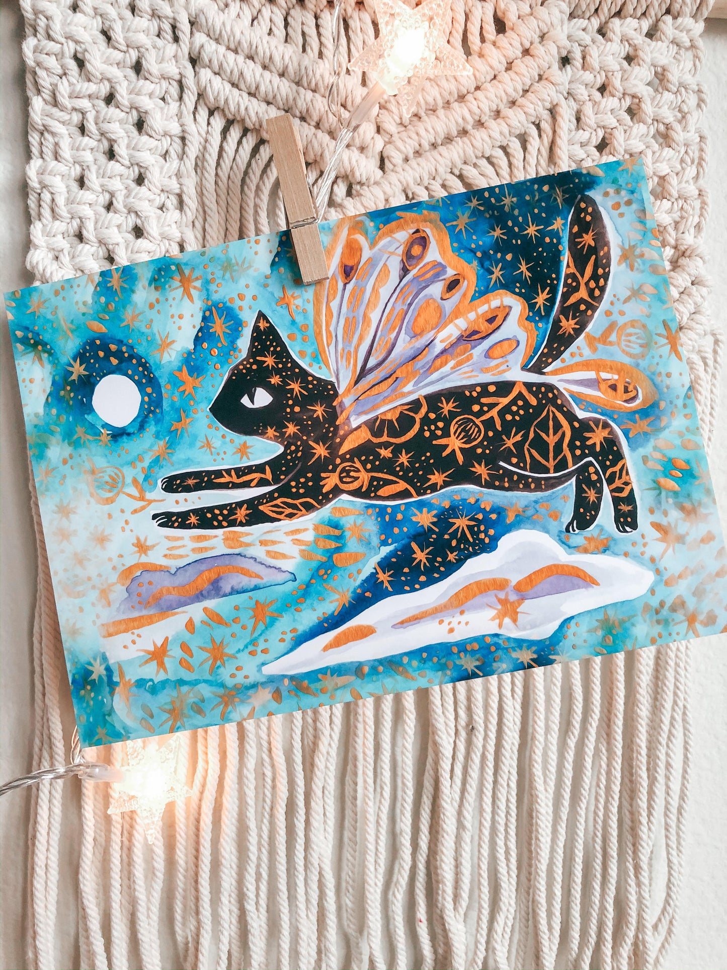 Luna cat moth mini print series 2