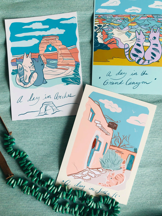 desert cats mini prints