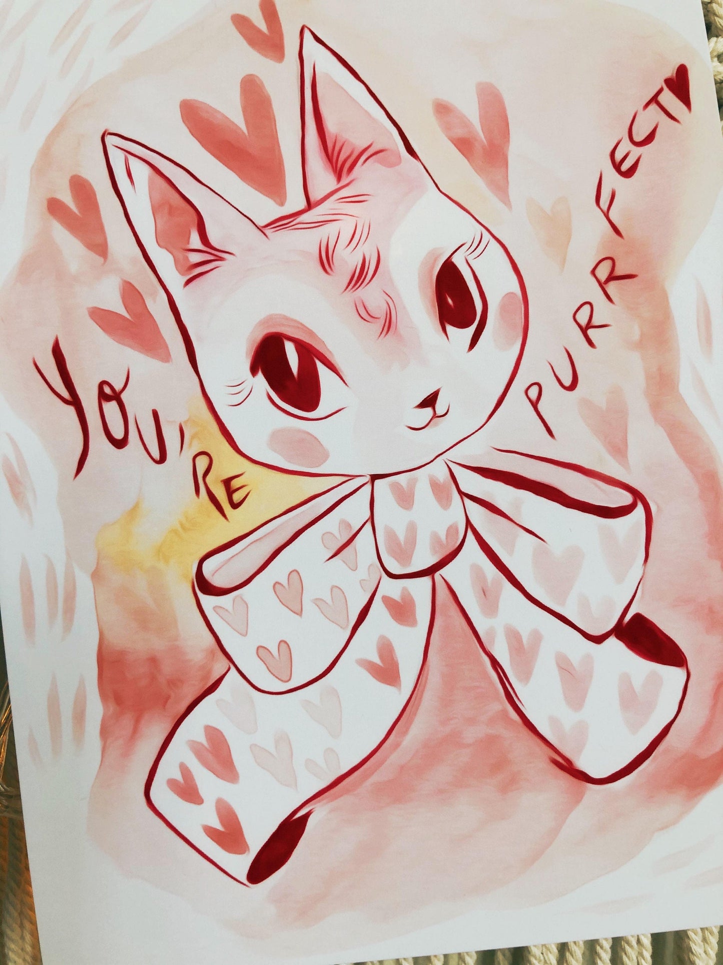 you're purrfect 5x7 cat print