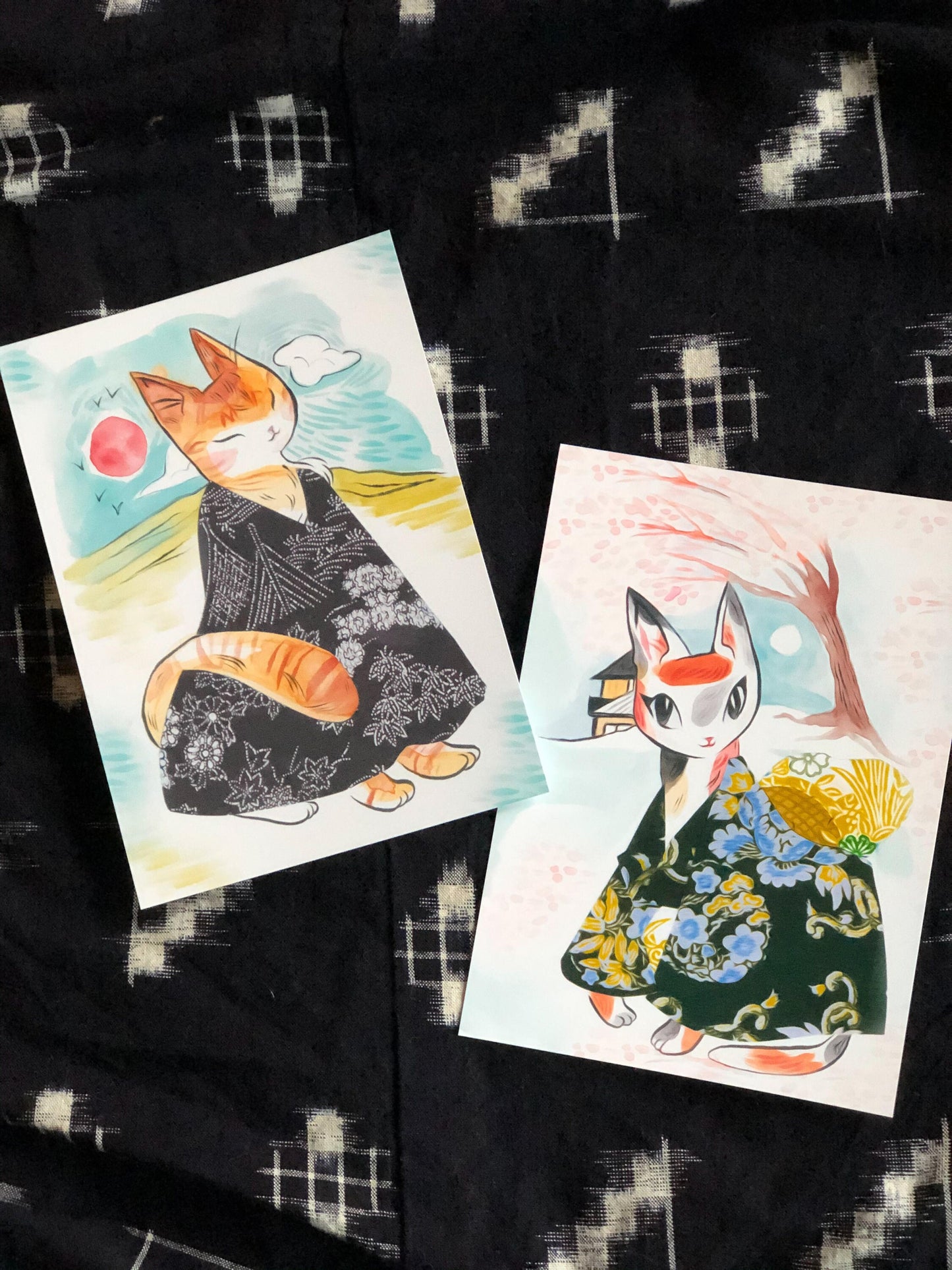 Yuzuki and Yoko 5x7  mini cat prints