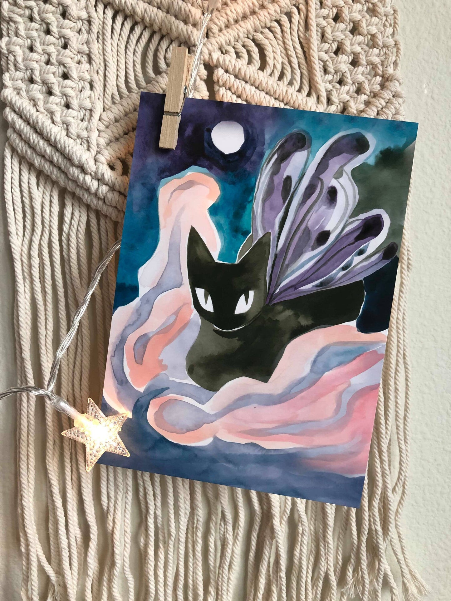 Luna cat moth mini print series 2