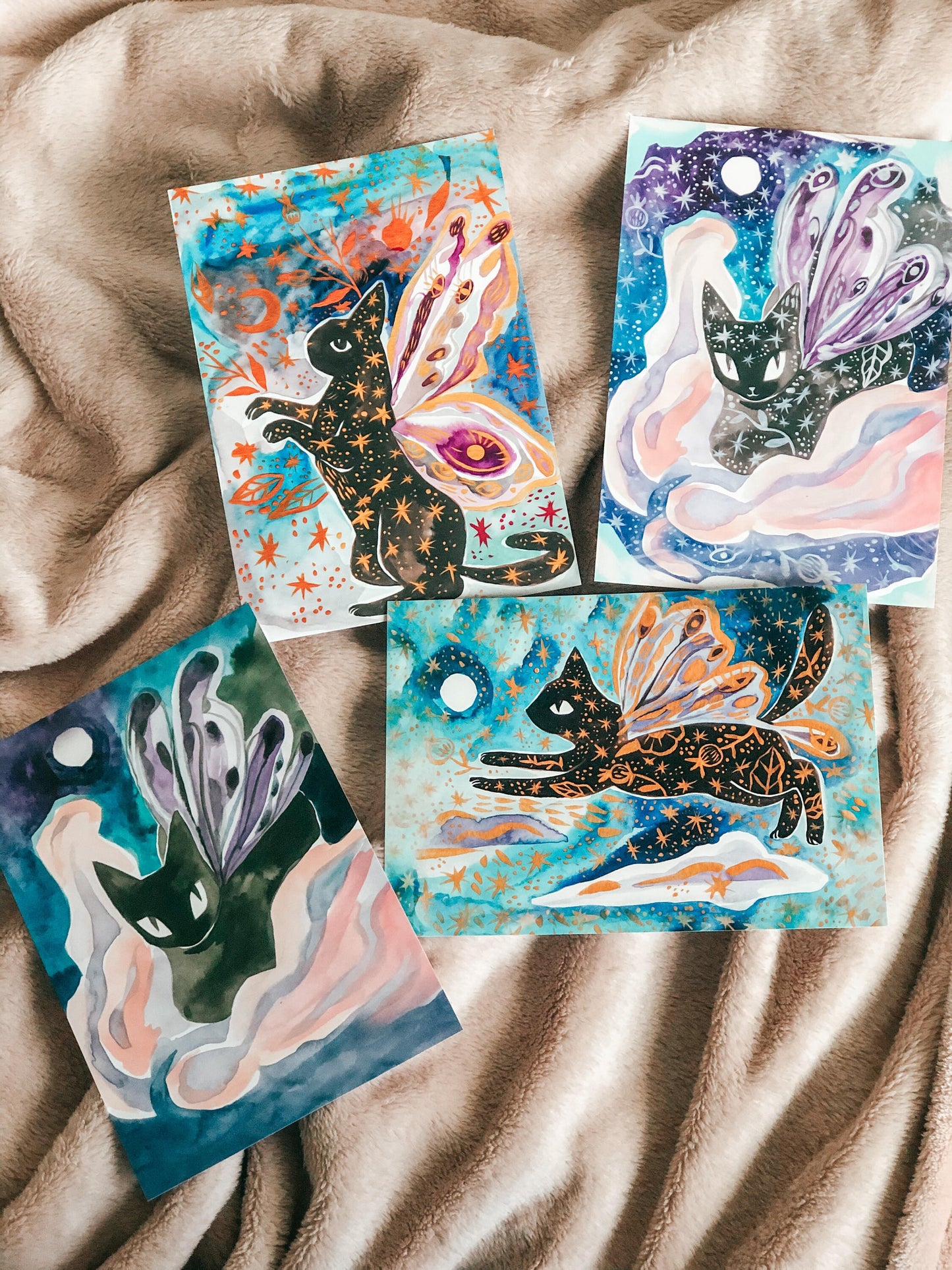 Luna cat moth mini print series 2