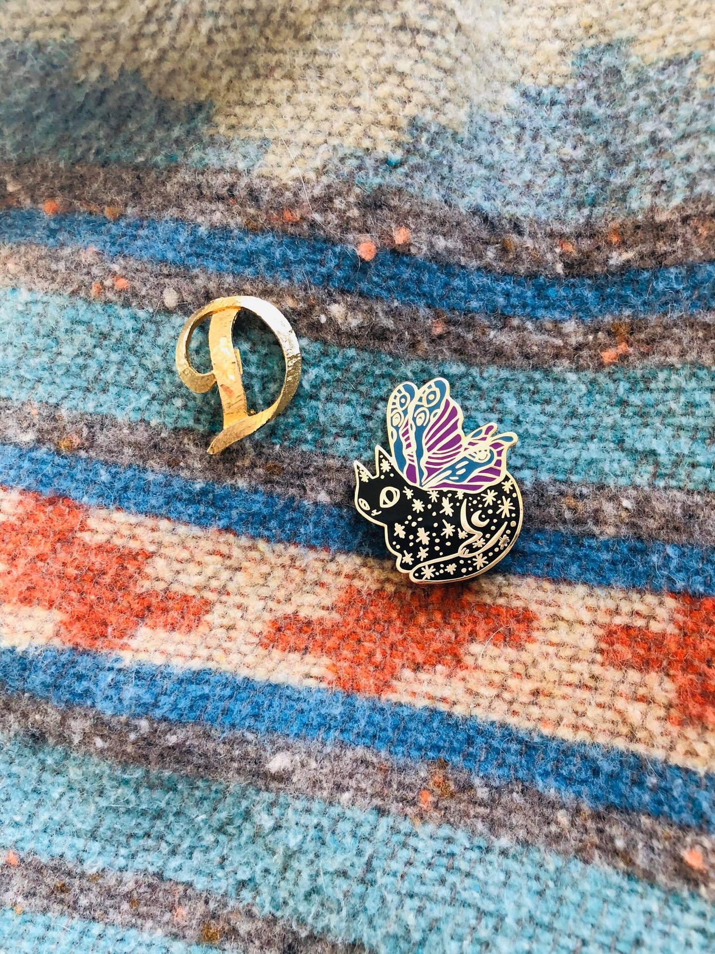 The Luna Cat Moth hard enamel pin