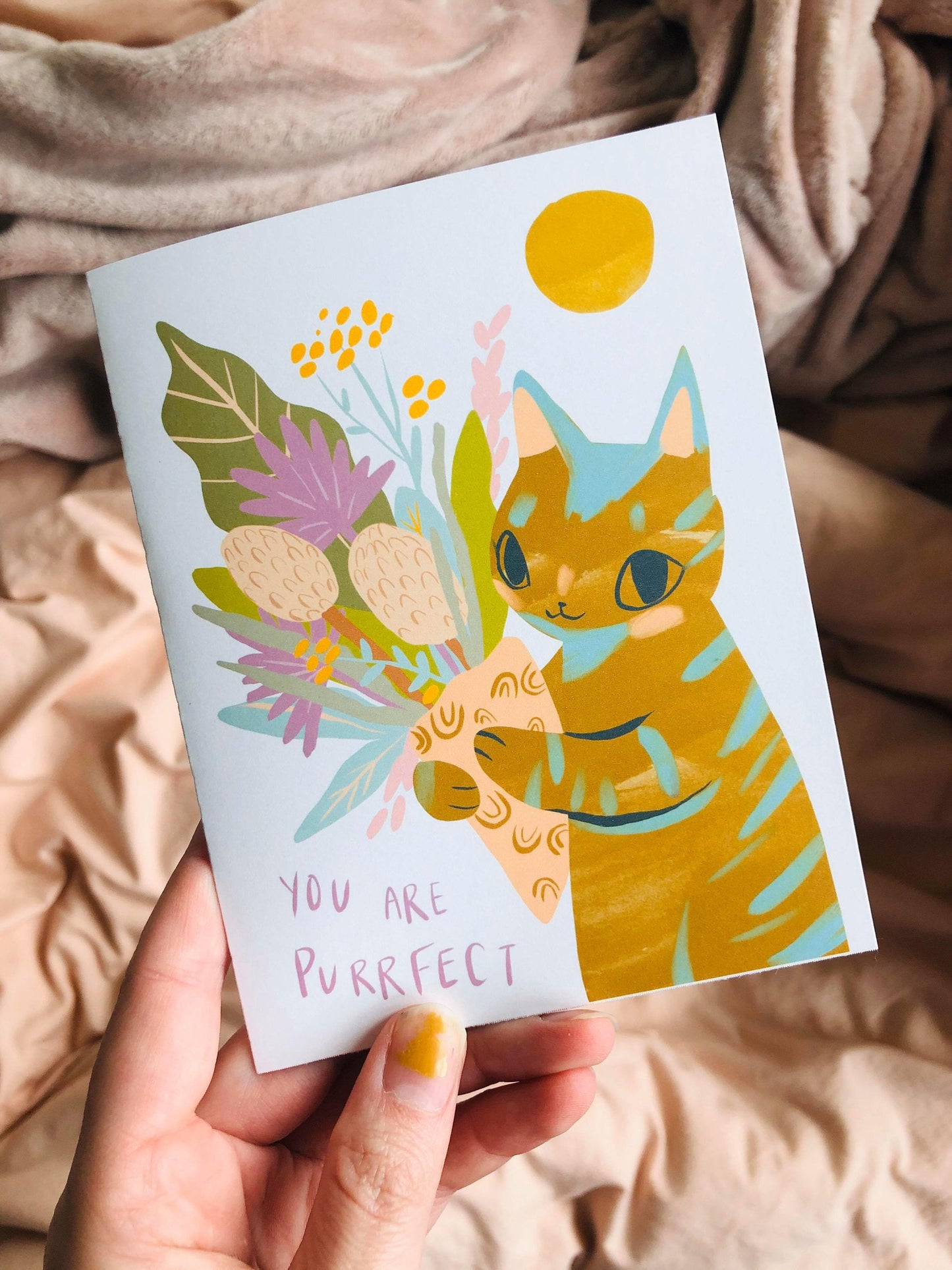 You are purrrrfect blank greeting card