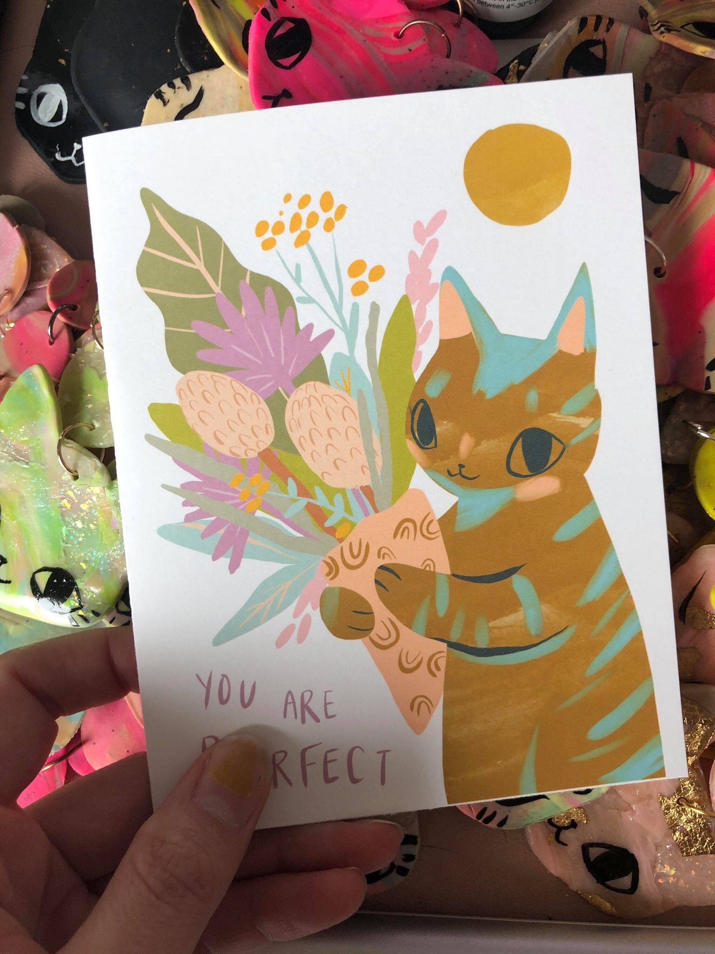 You are purrrrfect blank greeting card