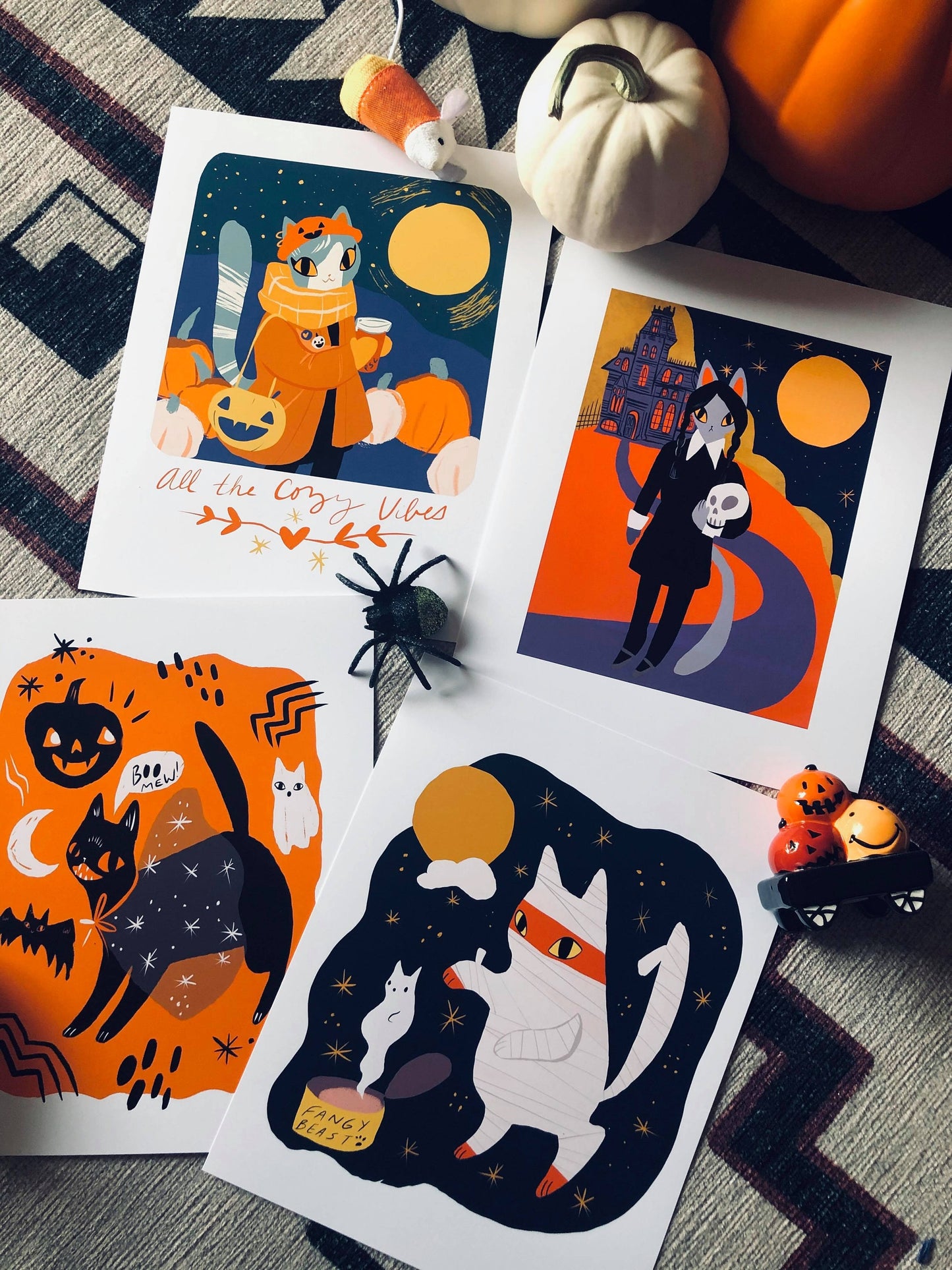 The halloween cat monster mash 8x10 print series