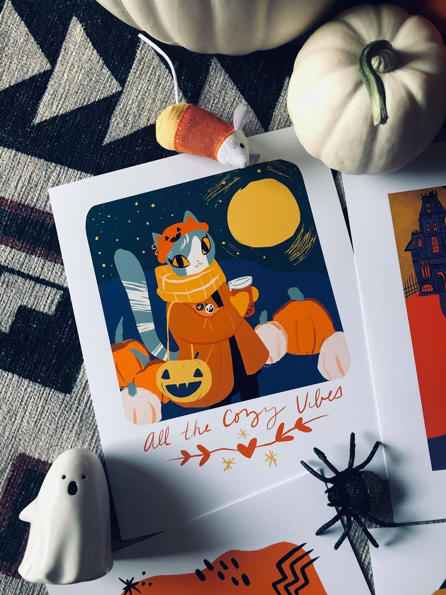 The halloween cat monster mash 8x10 print series