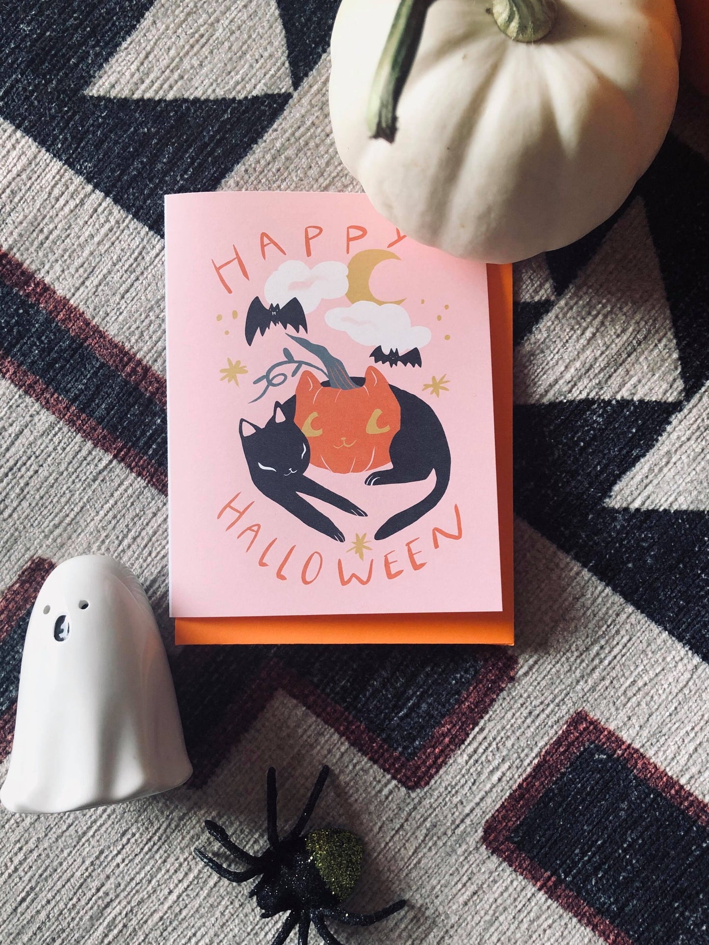 the pastel halloween blank greeting card