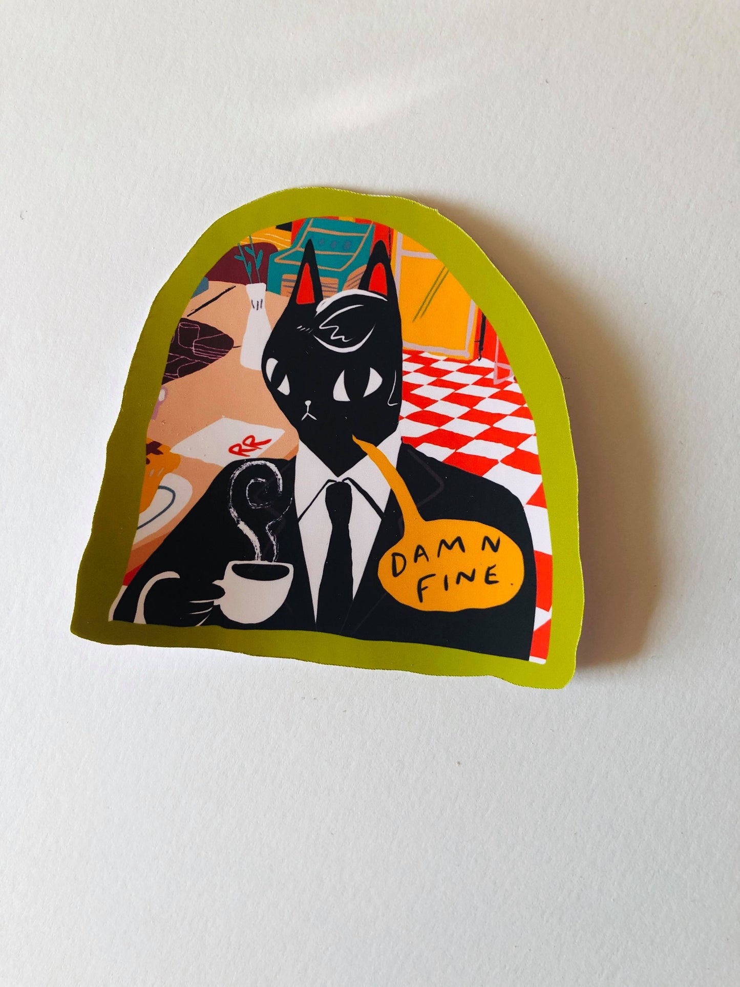 agent cooper cat matte vinyl sticker