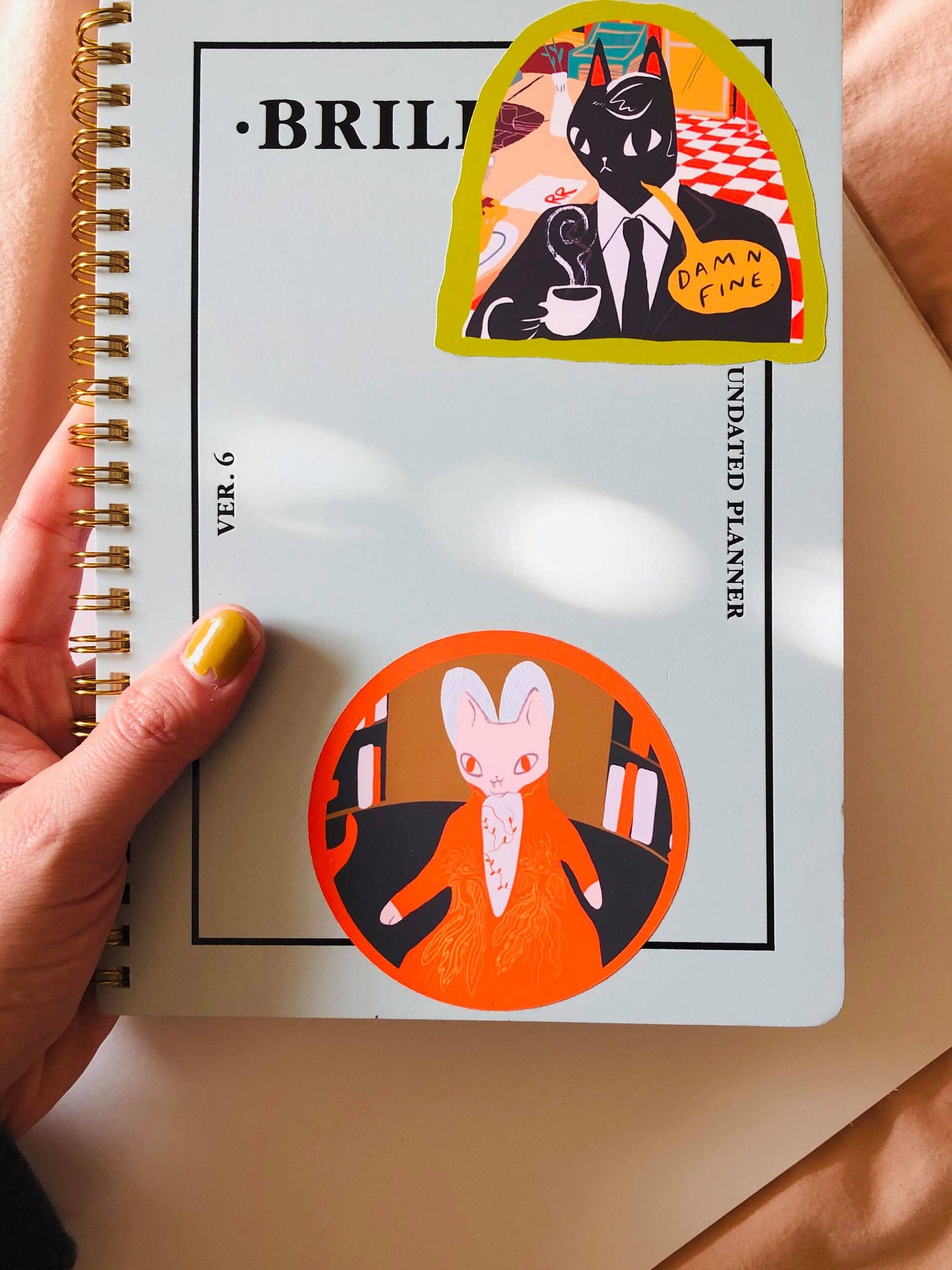 agent cooper cat matte vinyl sticker