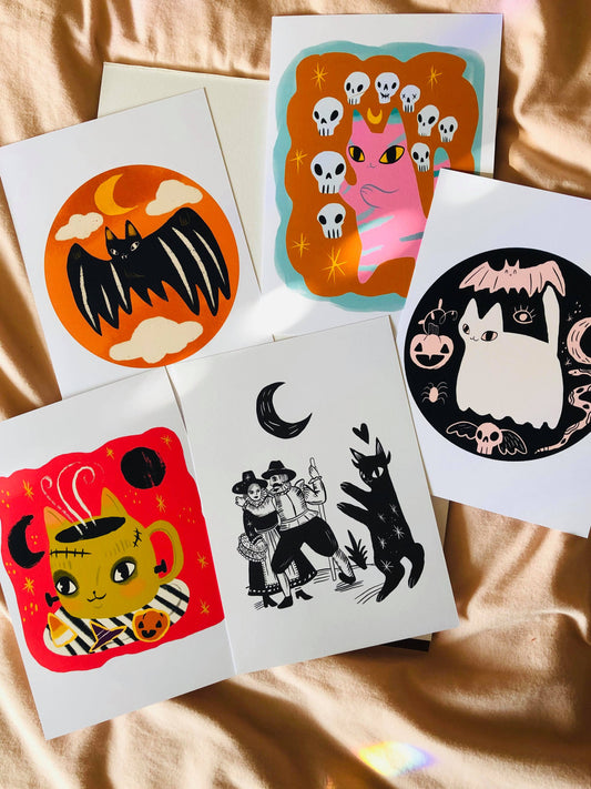 october drawing prompt mini prints