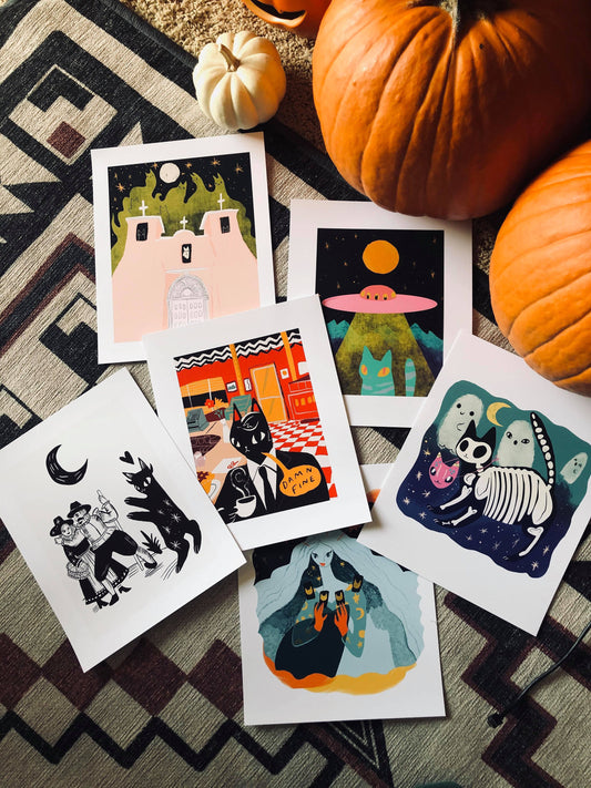 Halloween drawing prompt prints 8x10