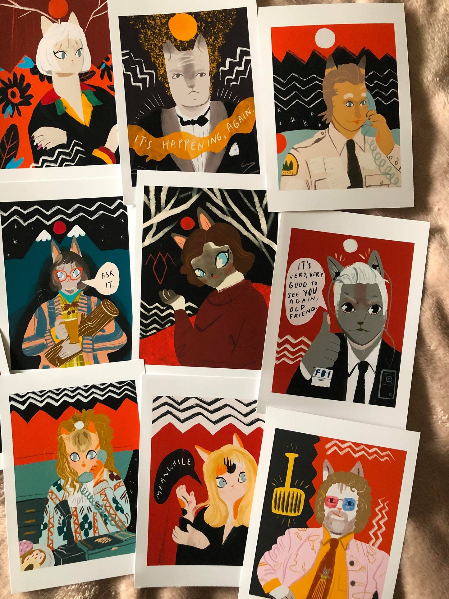The Twin Peaks cats 5x7 matte prints vol 1