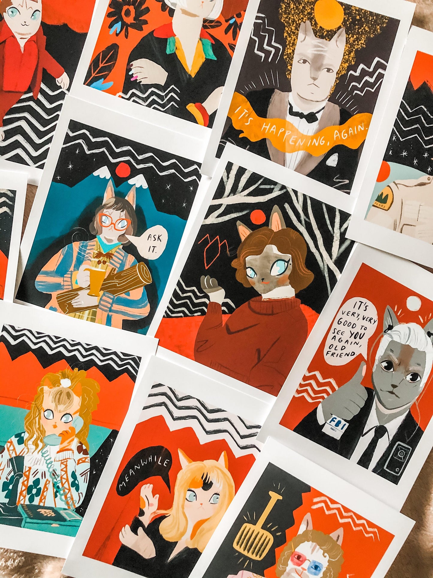 The Twin Peaks cats 5x7 matte prints vol 1