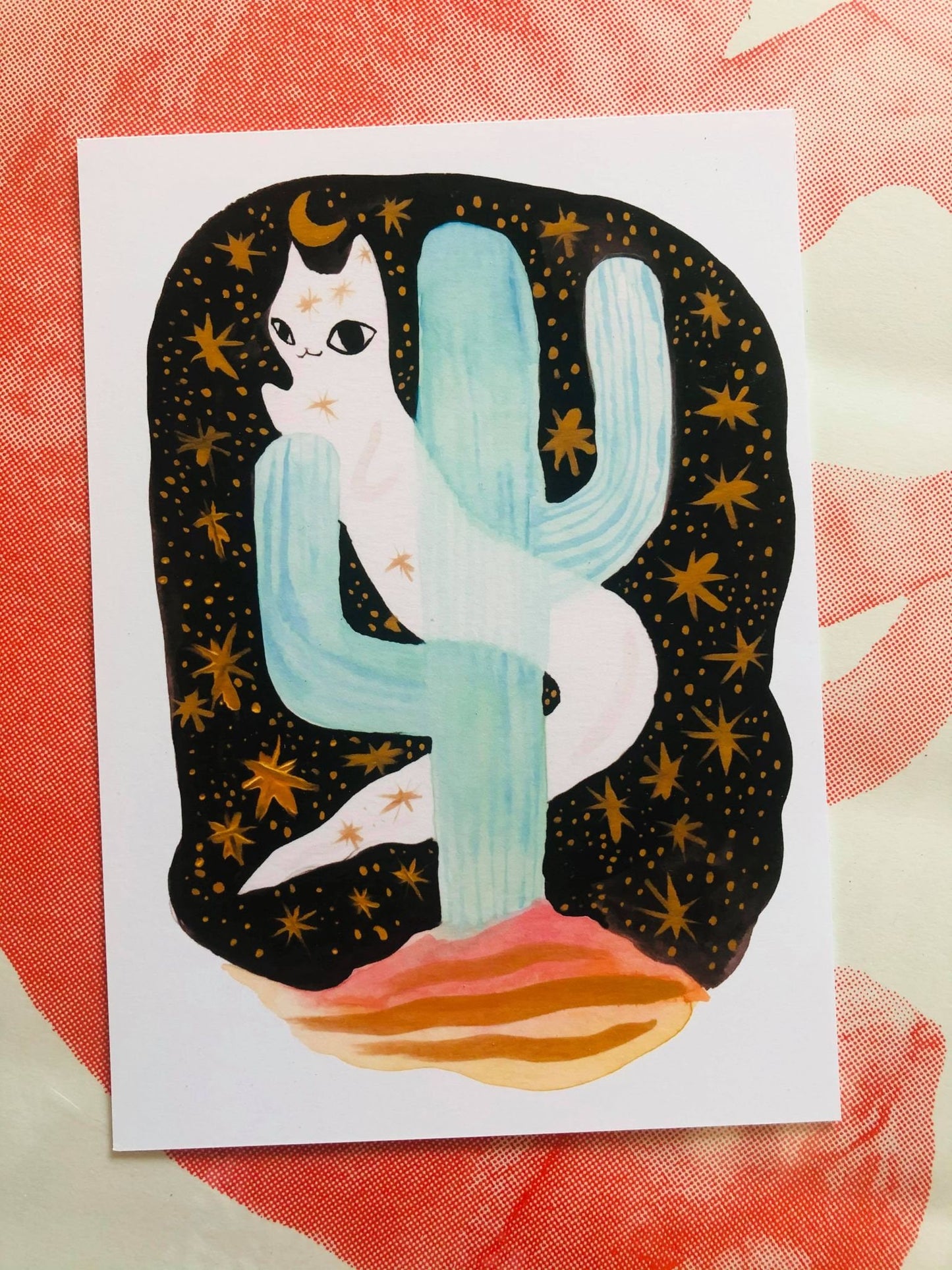 the desert ghost cat 5x7 matte print