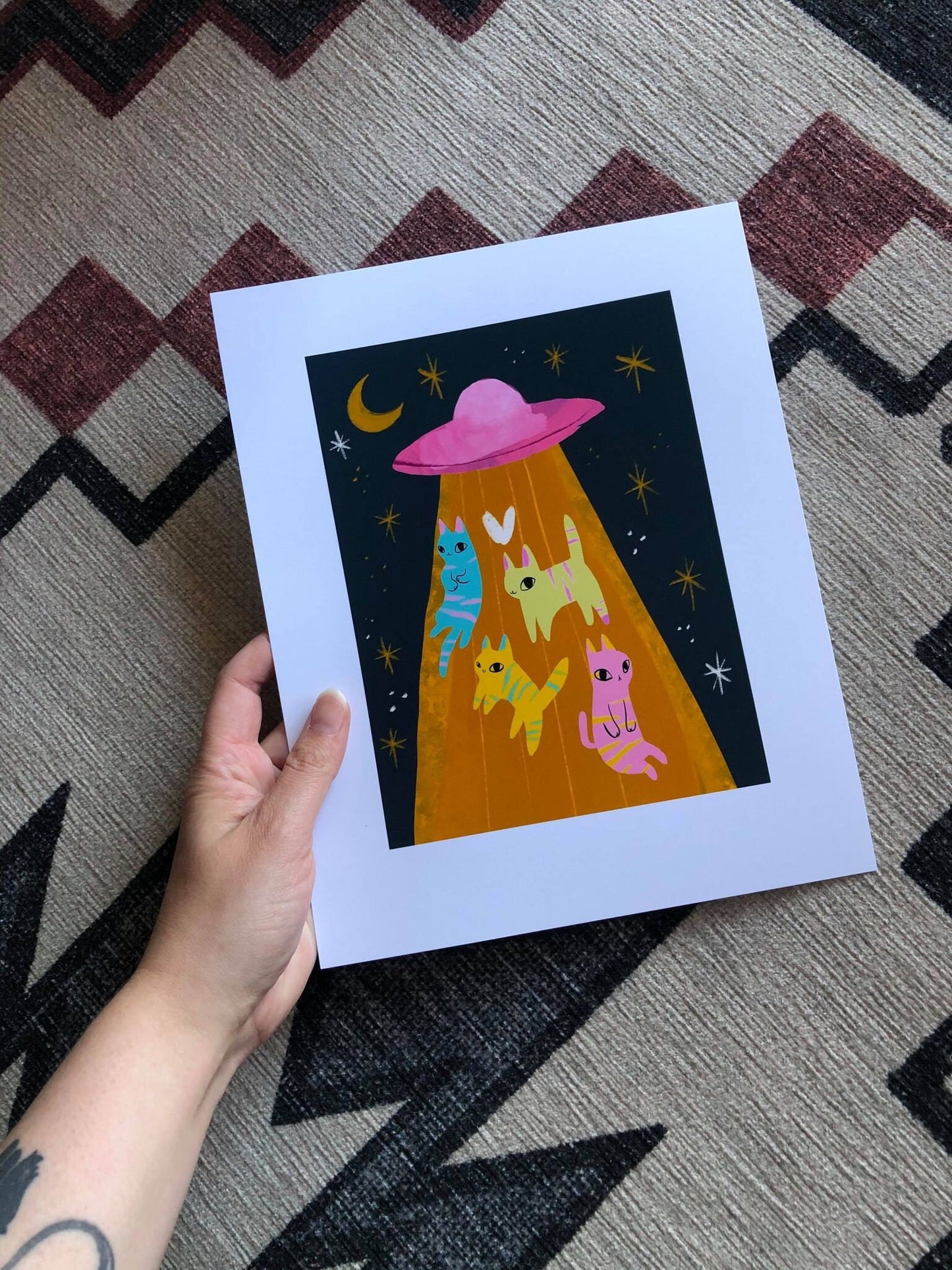 the space invader cats 8x10 inch print