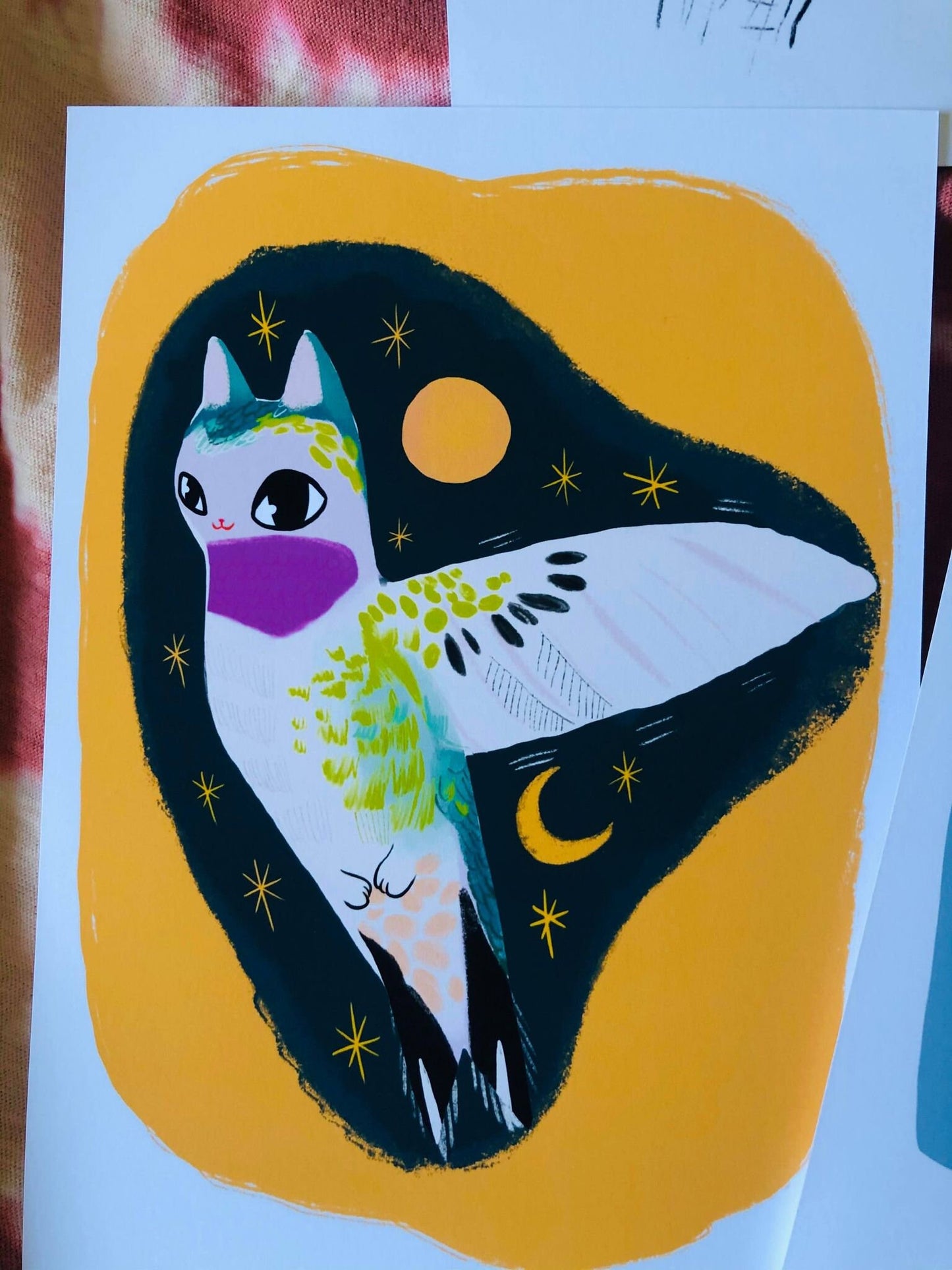 the cat bird 5x7 inch mini prints