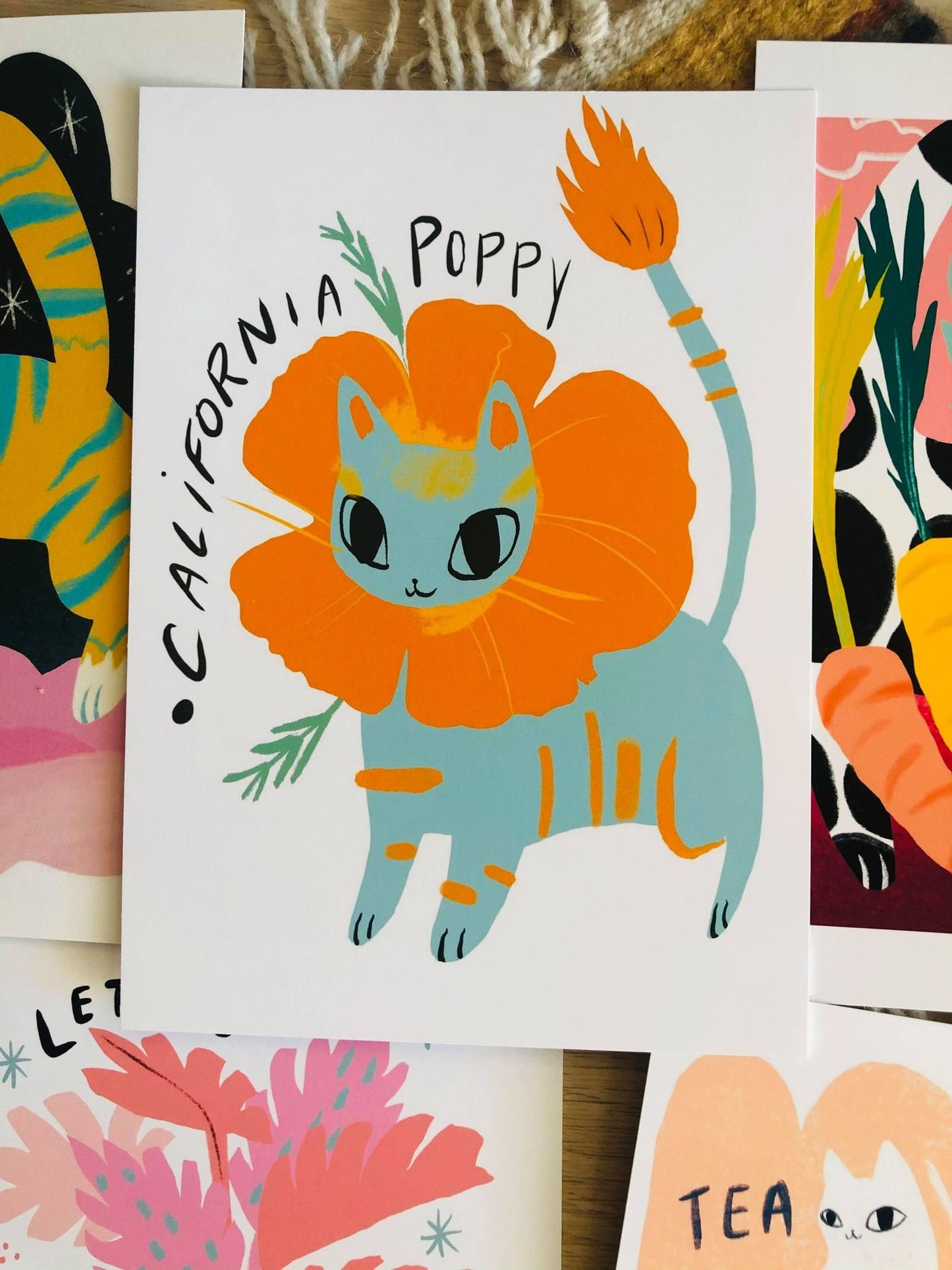 colorful cats mini print series
