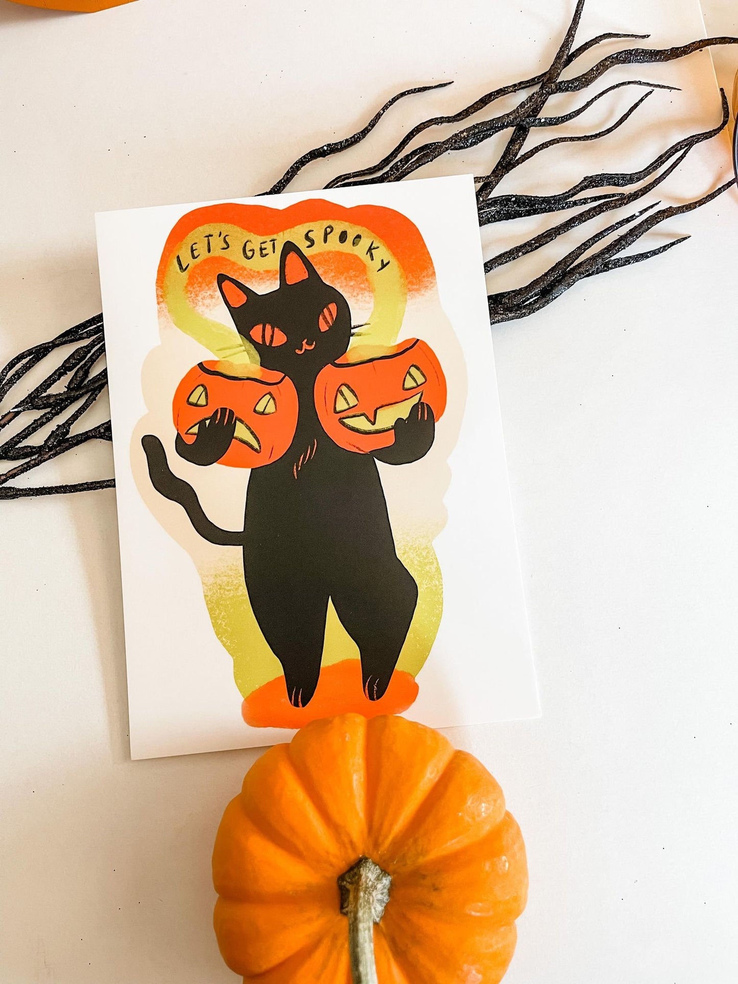 the vintage cat halloween 5x7 prints