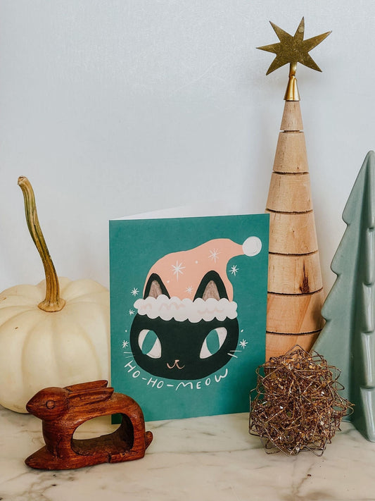 ho-ho-meow blank greeting card