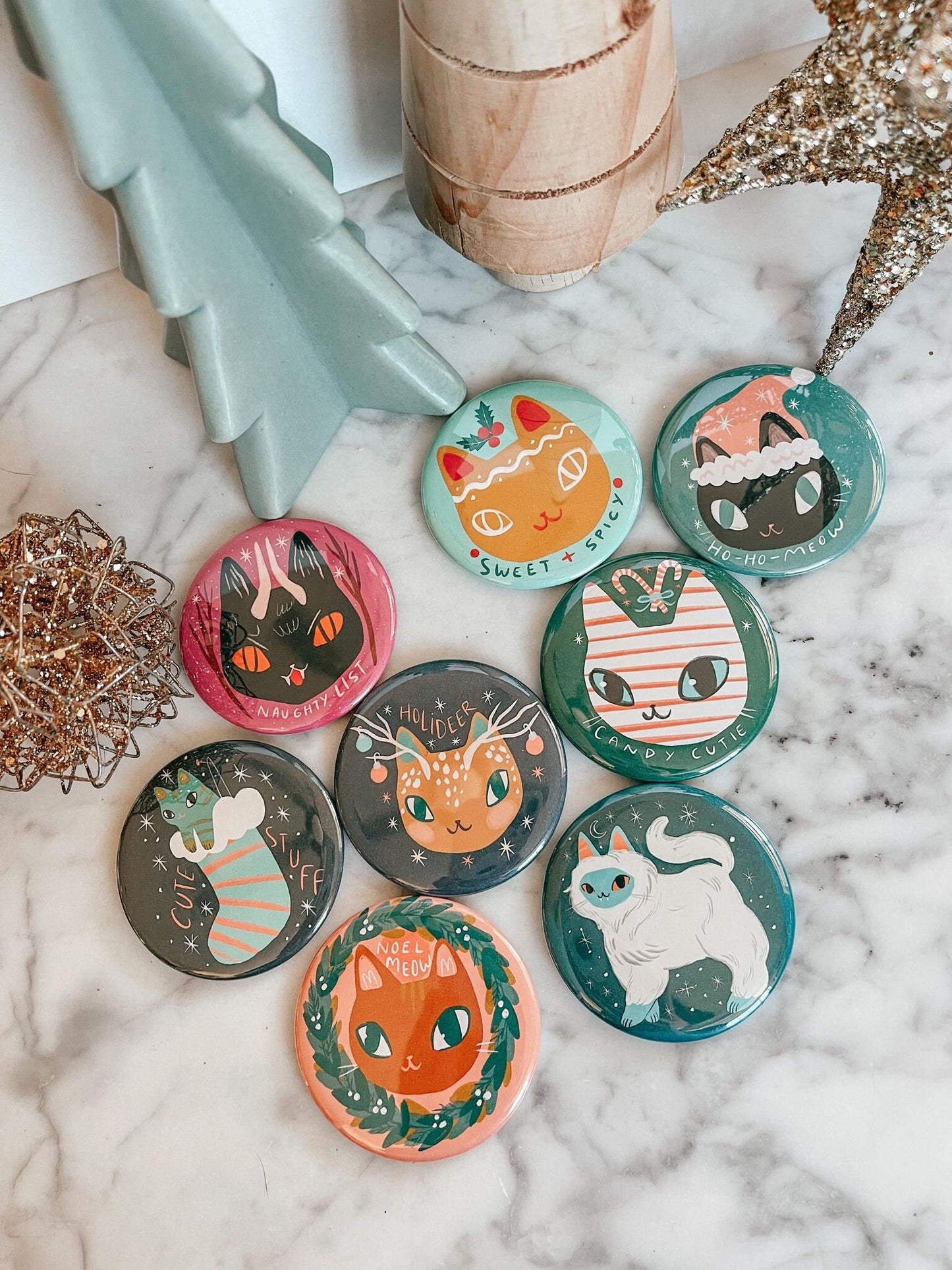 the holiday cat magnets series!