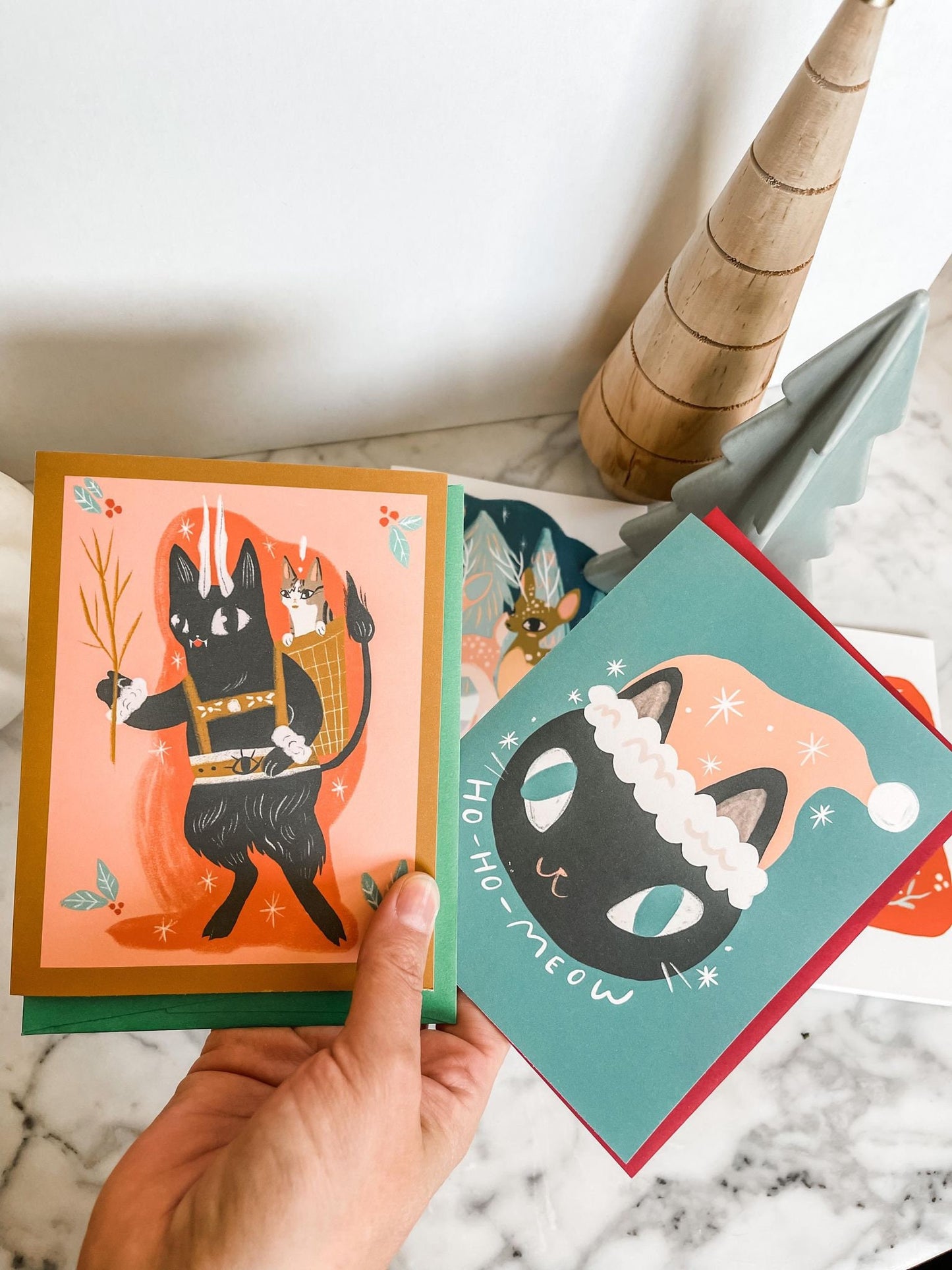 ho-ho-meow blank greeting card