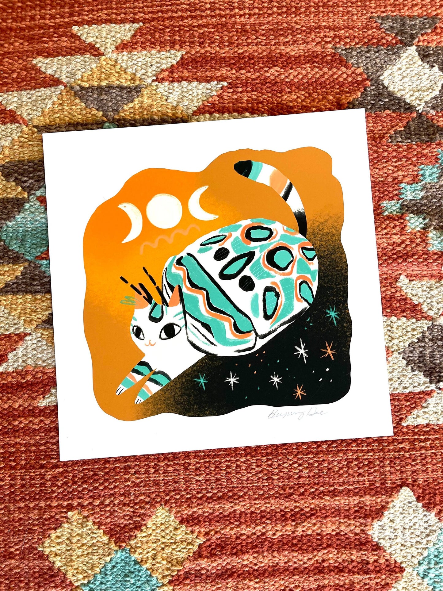 the picasso bug cat 8x8 fine art matte paper print