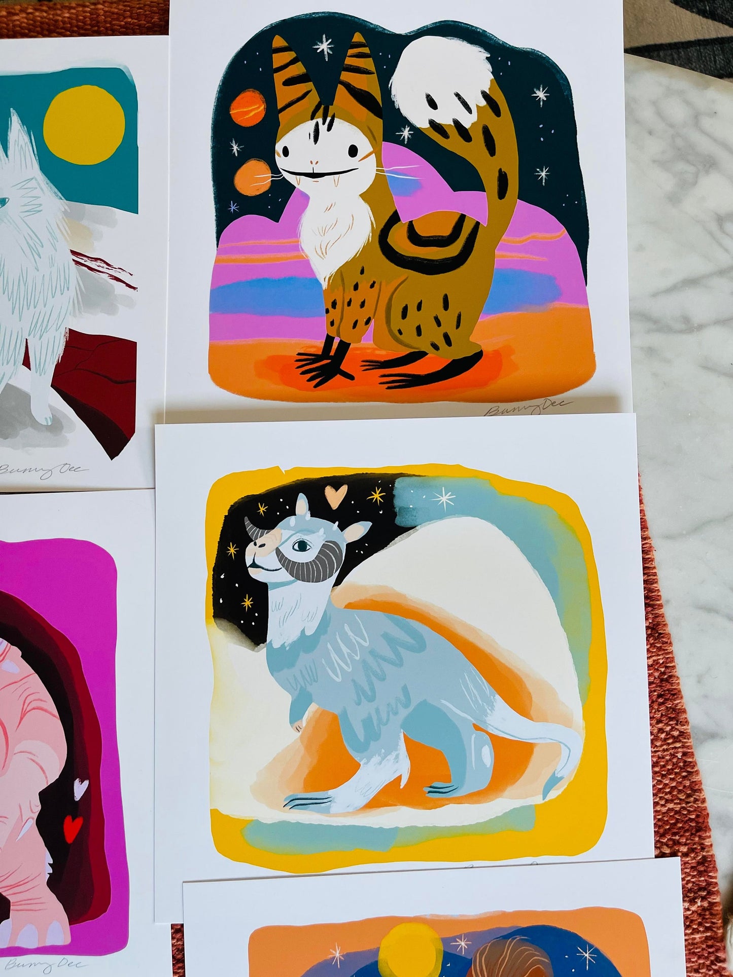 the space creatures 8x8 prints