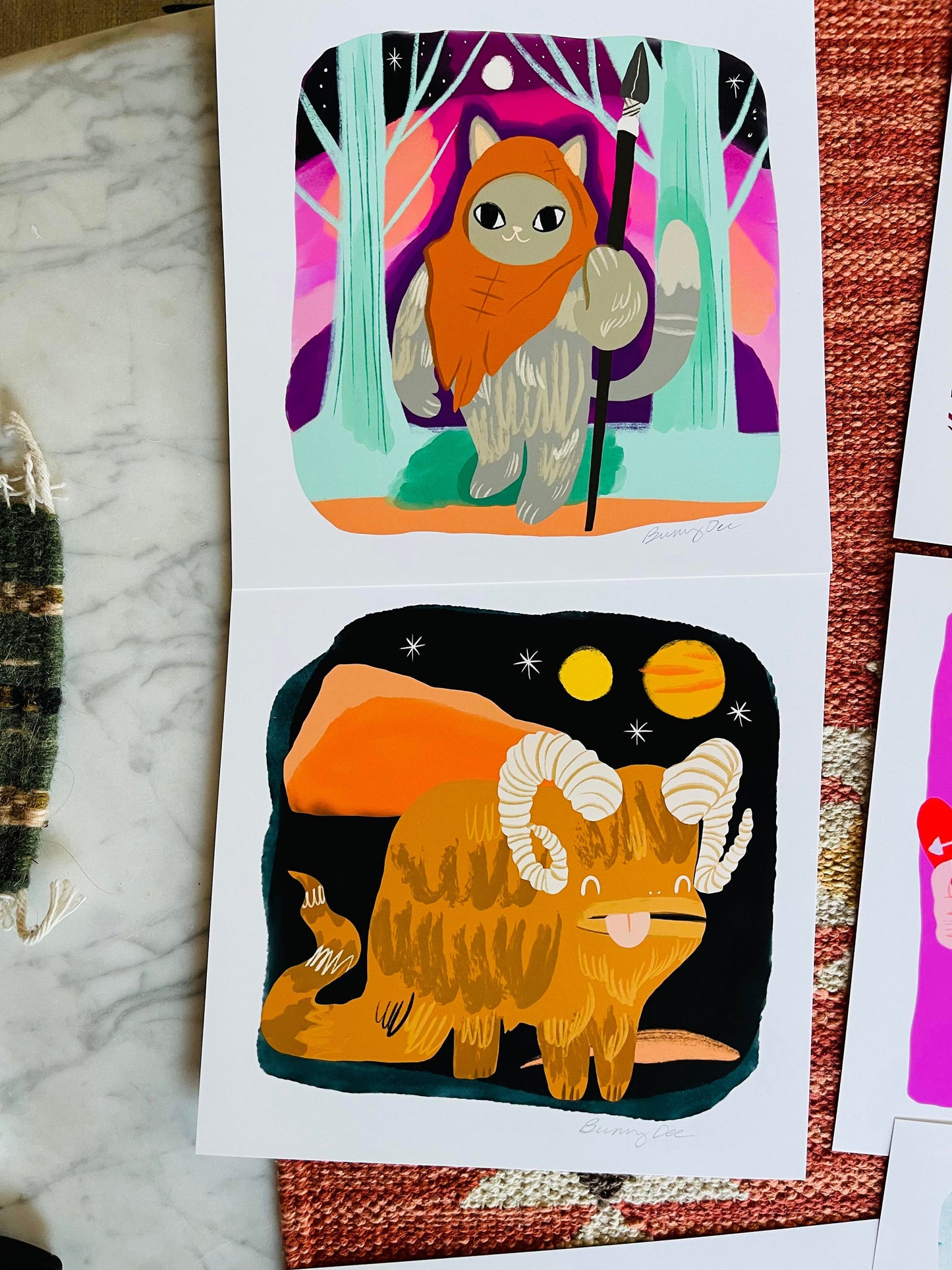 the space creatures 8x8 prints