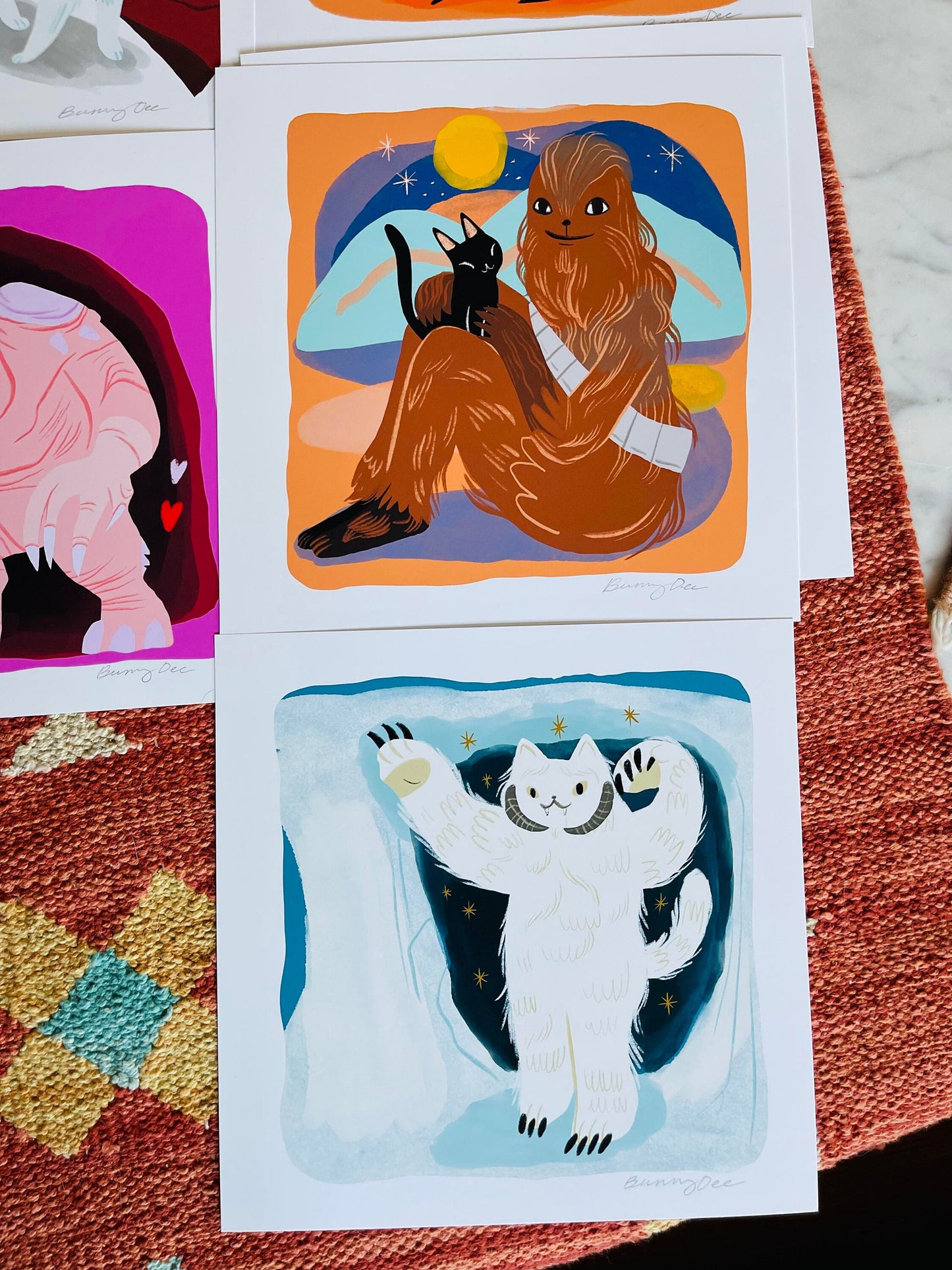 the space creatures 8x8 prints