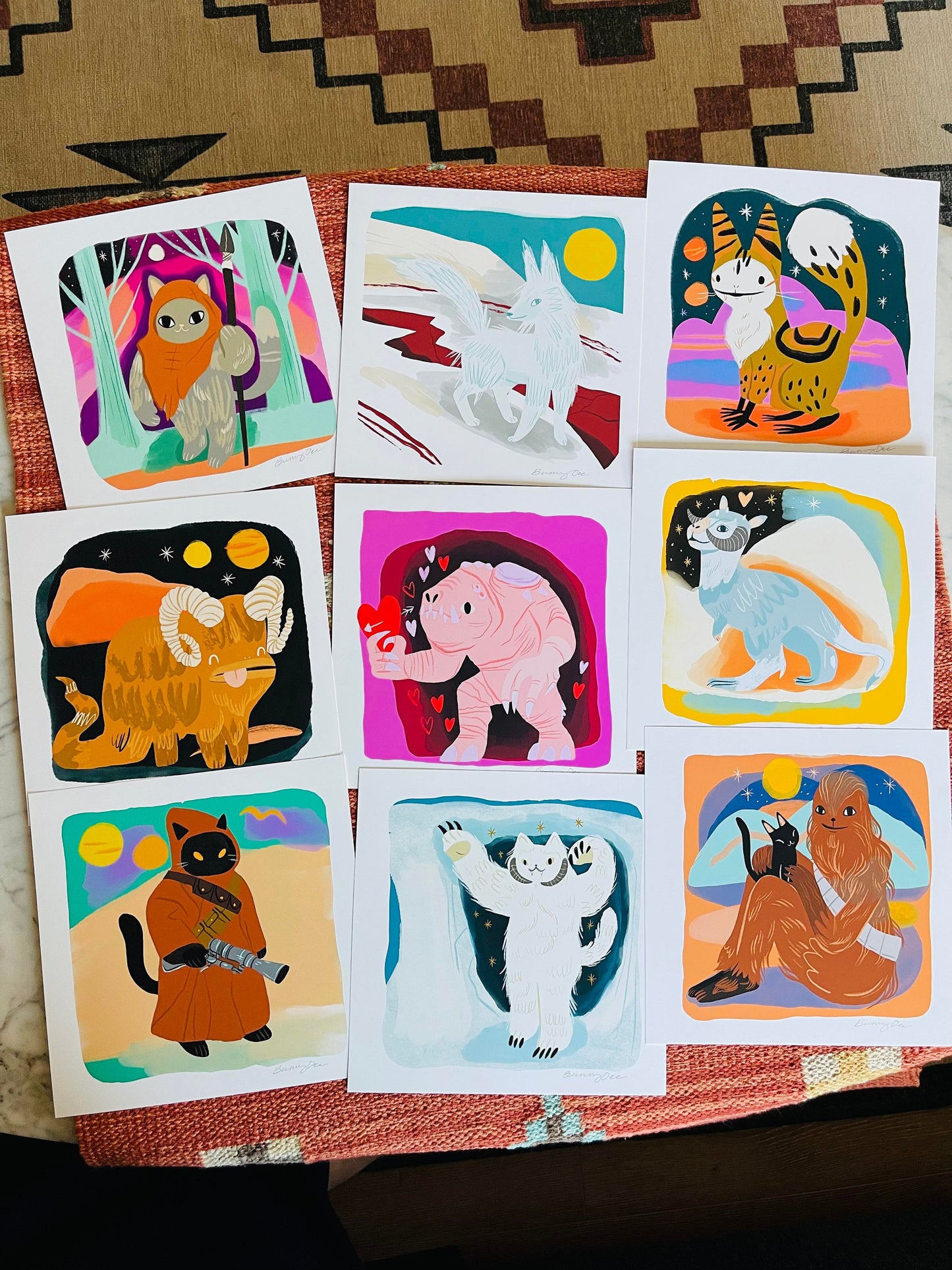 the space creatures 8x8 prints