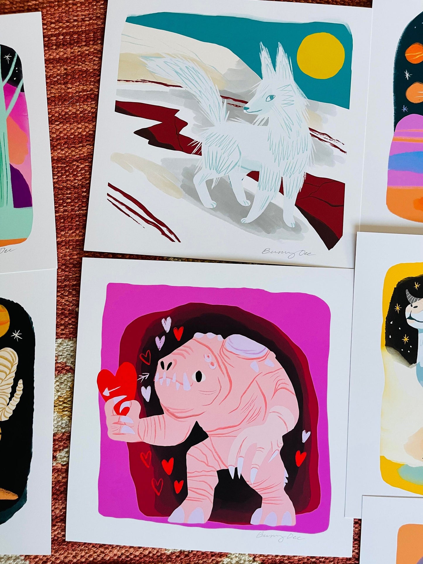 the space creatures 8x8 prints