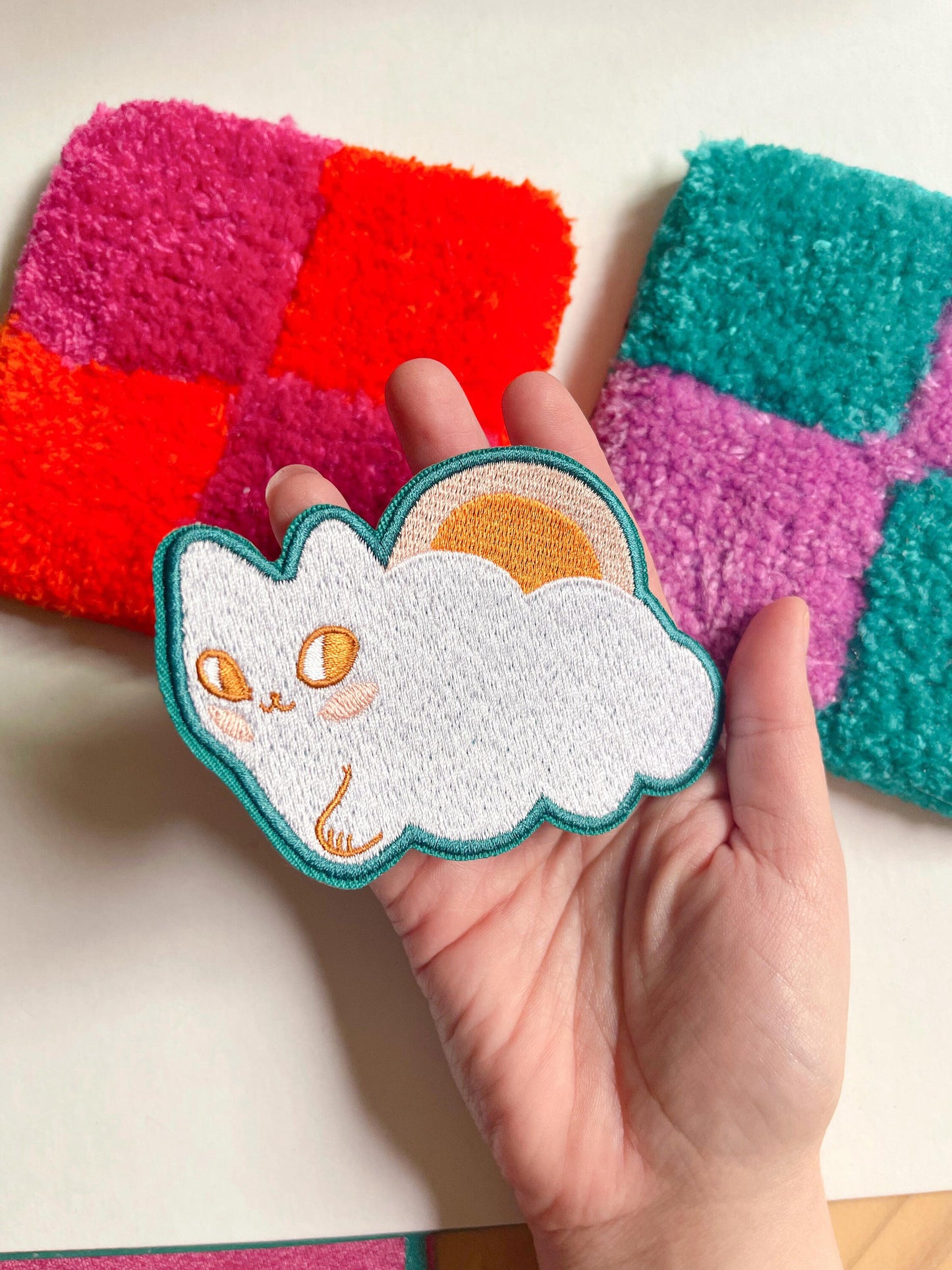 the sunset cloud cat iron on patch