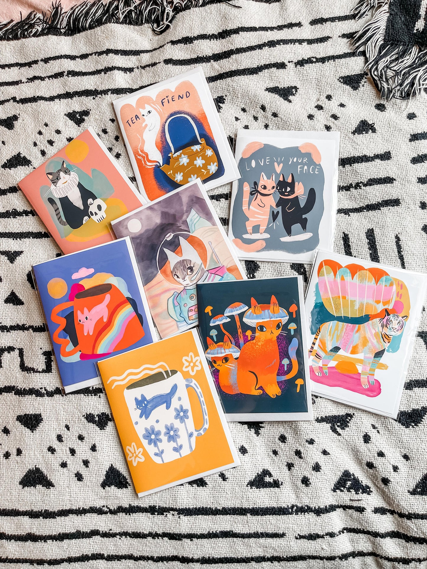 love your face cats blank greeting card