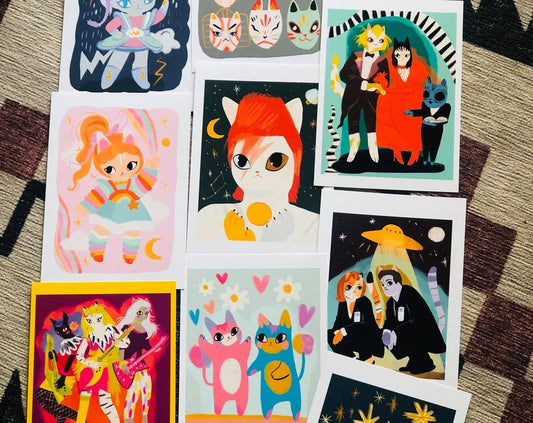 the pop culture magic cats mini prints