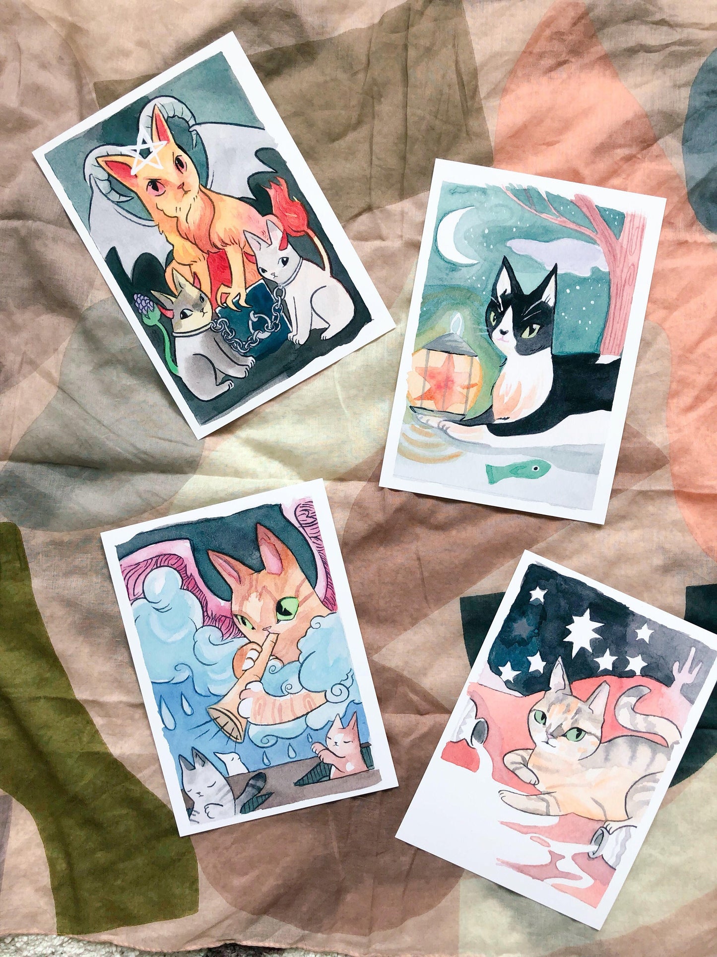 Tarot Cats 5X7 autographed mini print