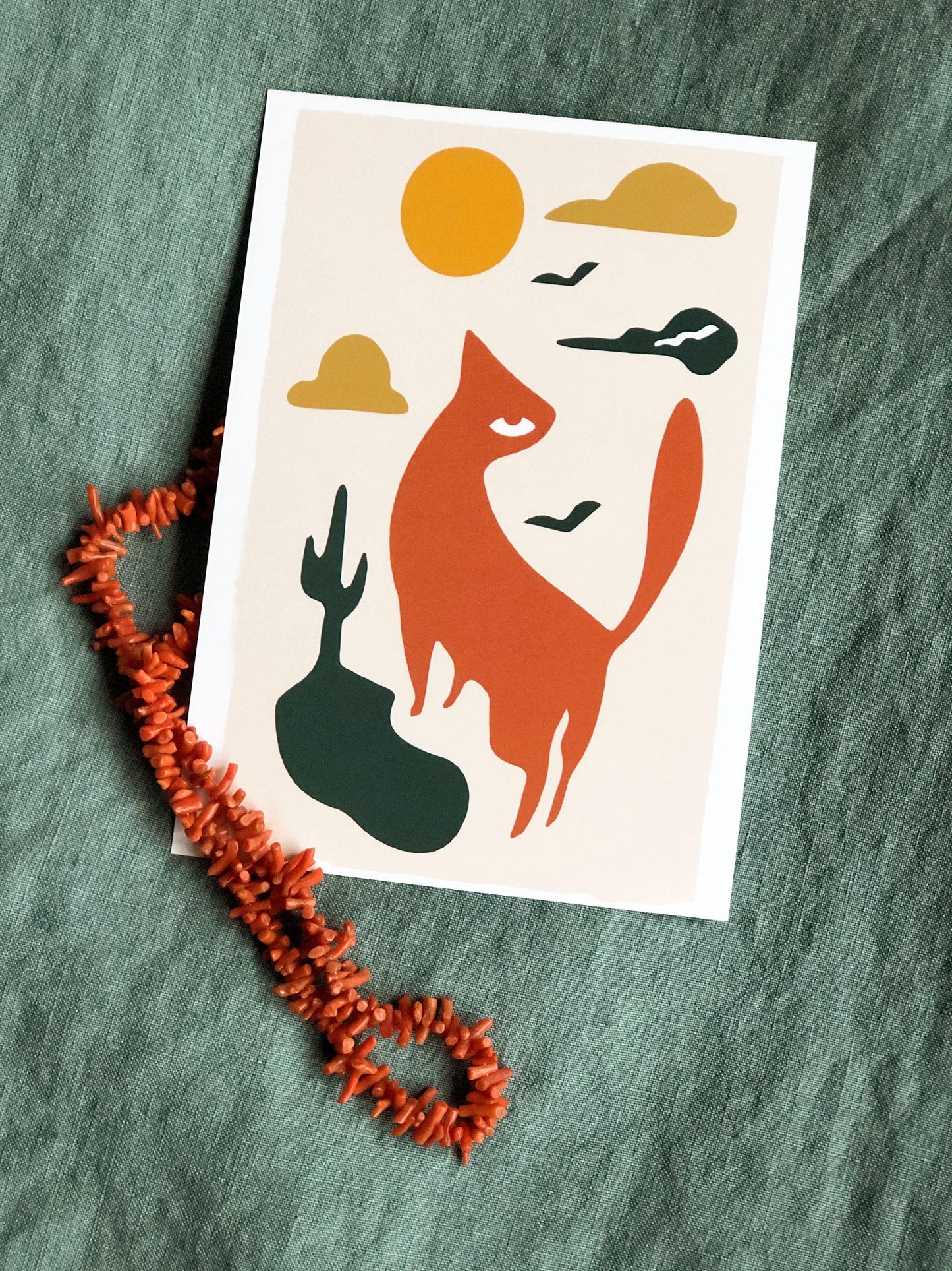 Coyote Cat desert mini print