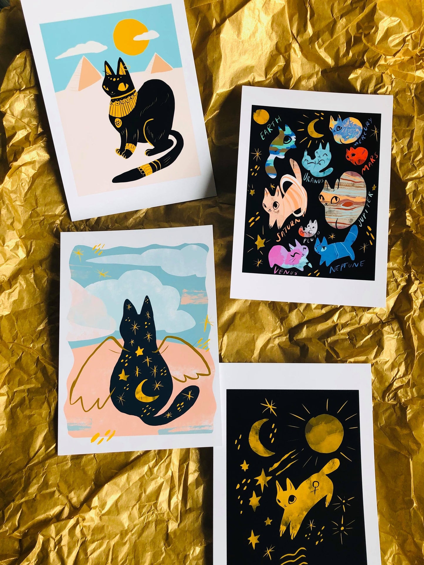 Magical cats mini prints series